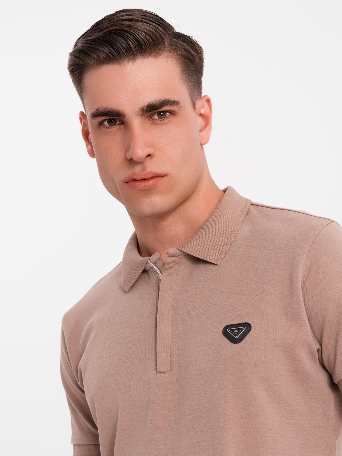 OMBRE Poloshirt Poloshirt mit Reißverschlussausschnitt