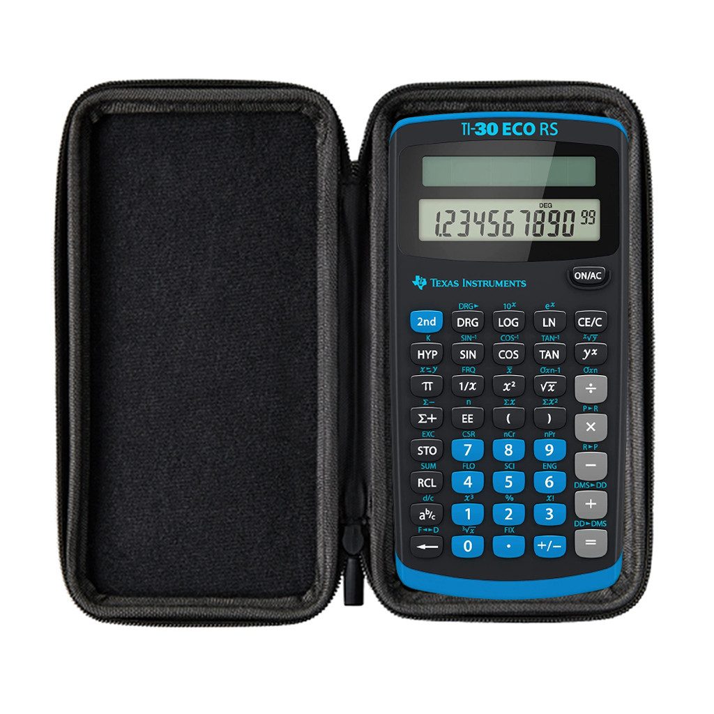 Texas Instruments Taschenrechner TI-30 ECO RS inkl. WYNGS Schutztasche Blau