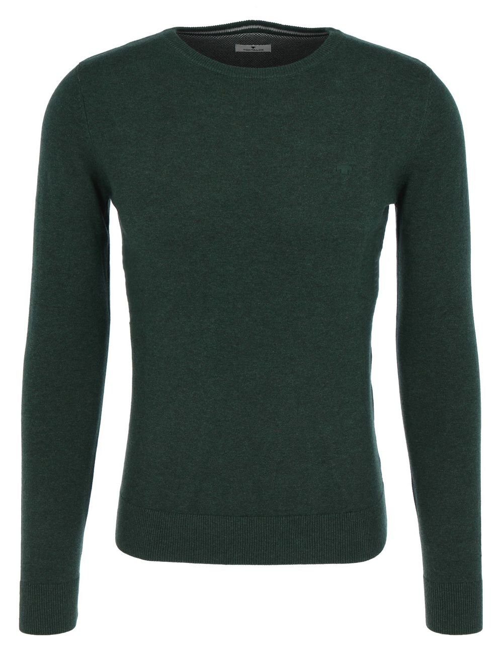 TOM TAILOR Sweatshirt Basic Crew Neck Sweater (1-tlg) Midnight Forest Green