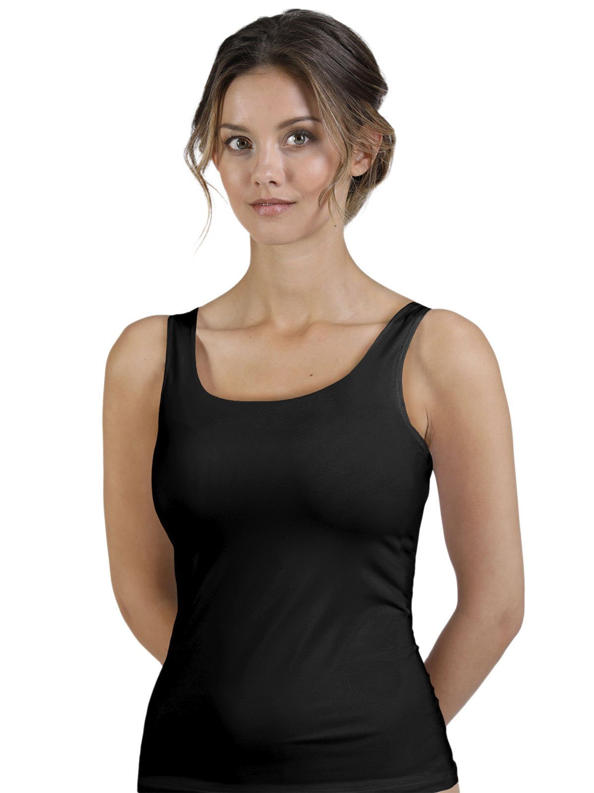 Nina Von C. Achselhemd Damen Achseltop Eco Soft (Stück, 1-St) - schwarz