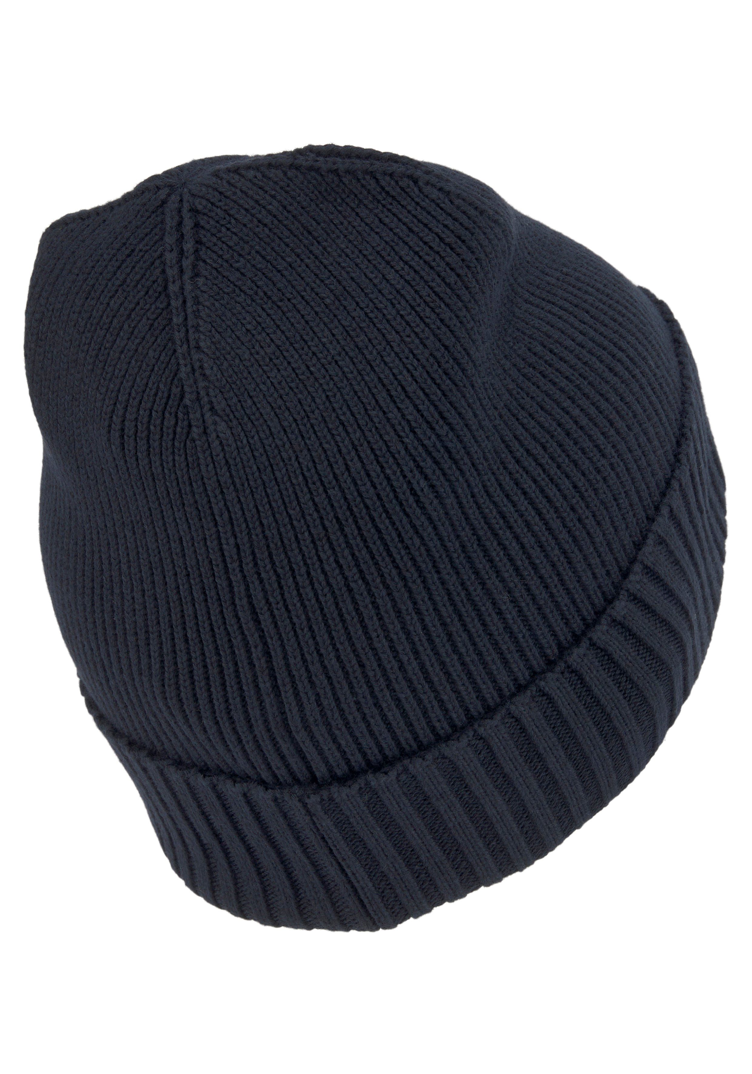 BOSS dunkelblau Abschluss am Labelbesatz Beanie mit Asic_Beanie-X GREEN vorderen