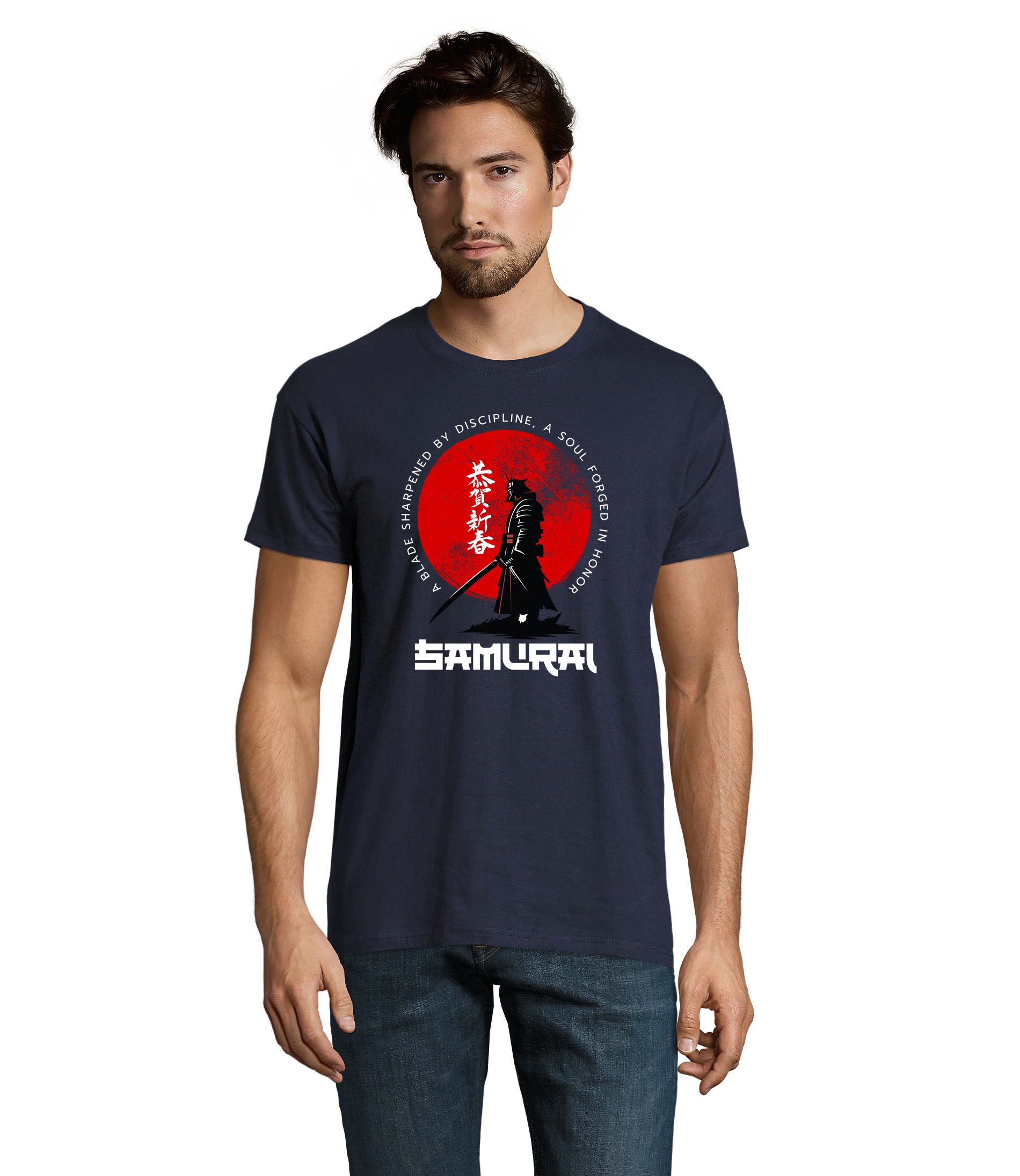 T-Shirt Samurai Herren Shirt Dein Weg des Kriegers Motiv Bequem