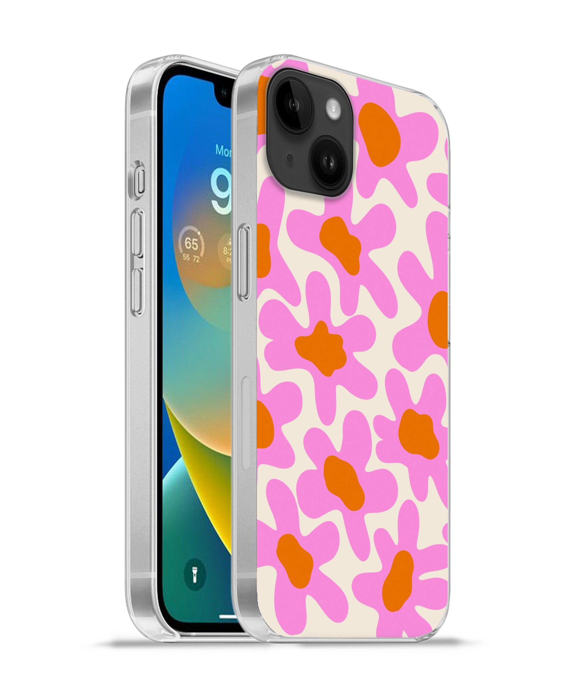 MuchoWow Handyhülle für Apple iPhone 14 Plus Blume - Rosa - Muster, Smartphone-Bumper, Print, Handy Schutzhülle Dünn