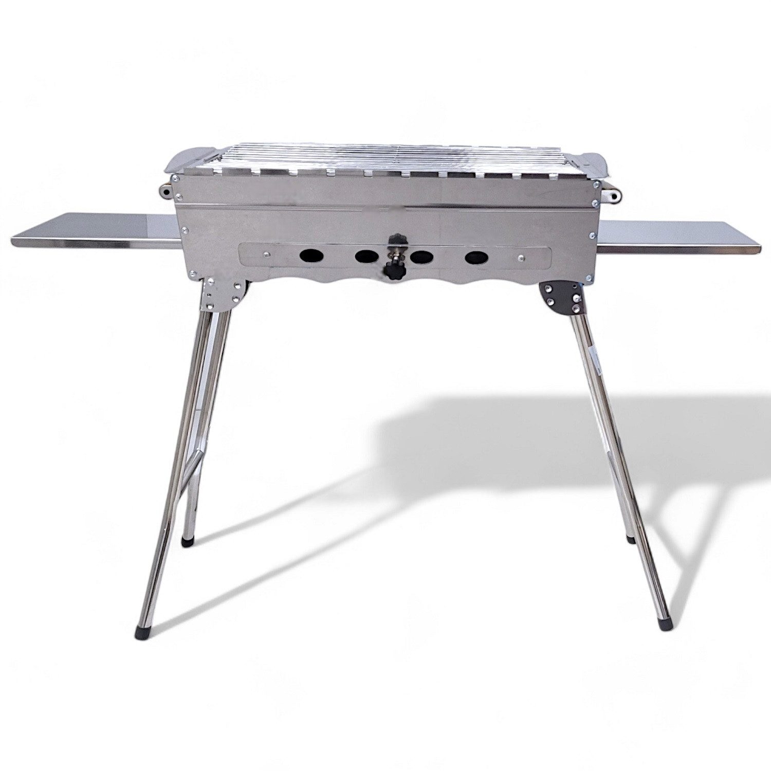 Grillpeter Holzkohlegrill Mangal Khan Edelstahl Schaschlik Grill mit Grillrost