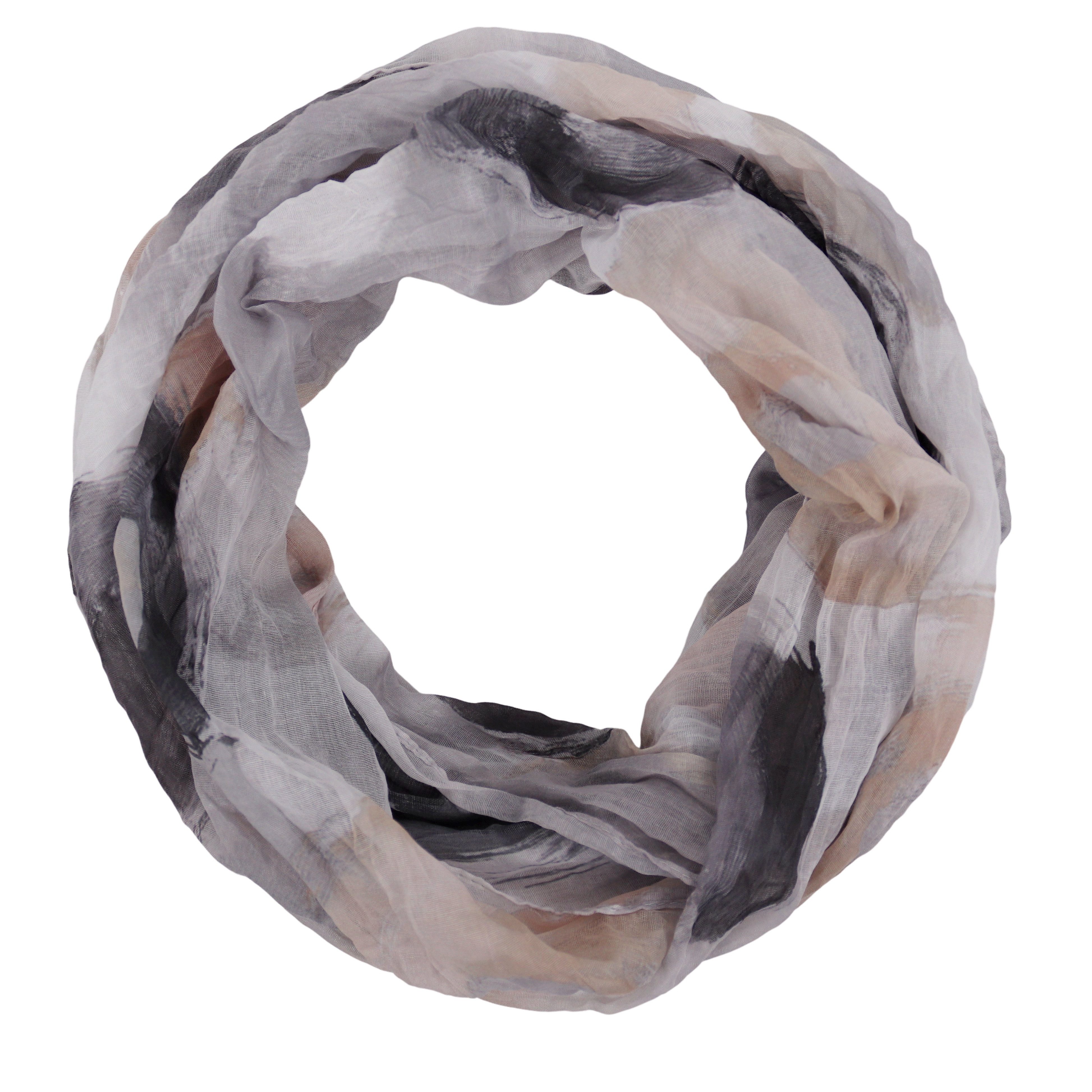 MIRROSI Loop Damen Schal mit Bunt-Muster Weich, Schlauchschal, (zweimal um den hals wickelbar, ca.45x75cm), Damen Halstuch ideal für Frühling, Sommer oder Herbst