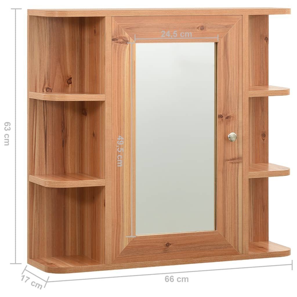 (1-St) Eichefarben Badezimmerspiegelschrank 66x17x63 cm vidaXL MDF Bad-Spiegelschrank