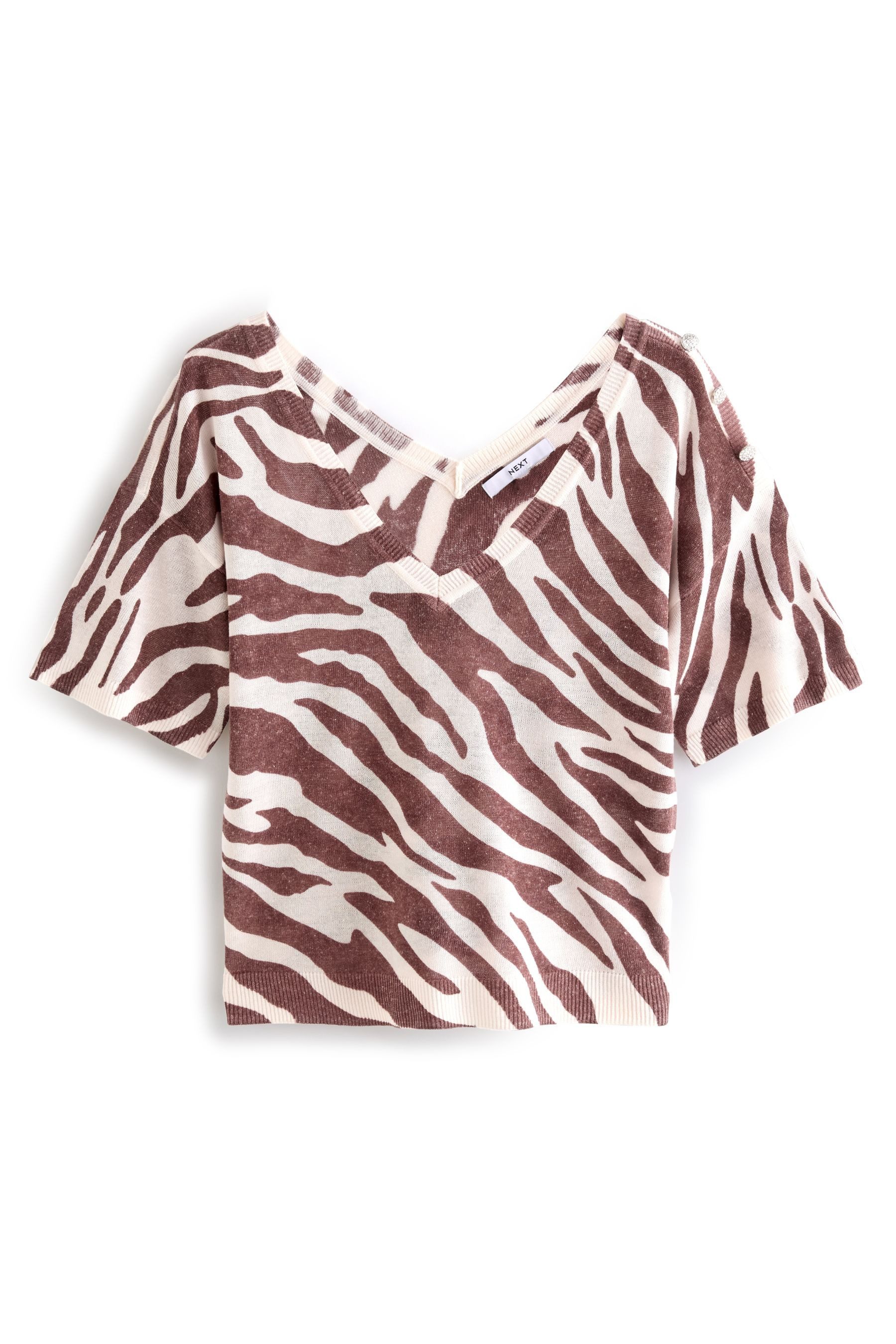 Next V-Shirt T-Shirt aus Leinen mit günstig online kaufen