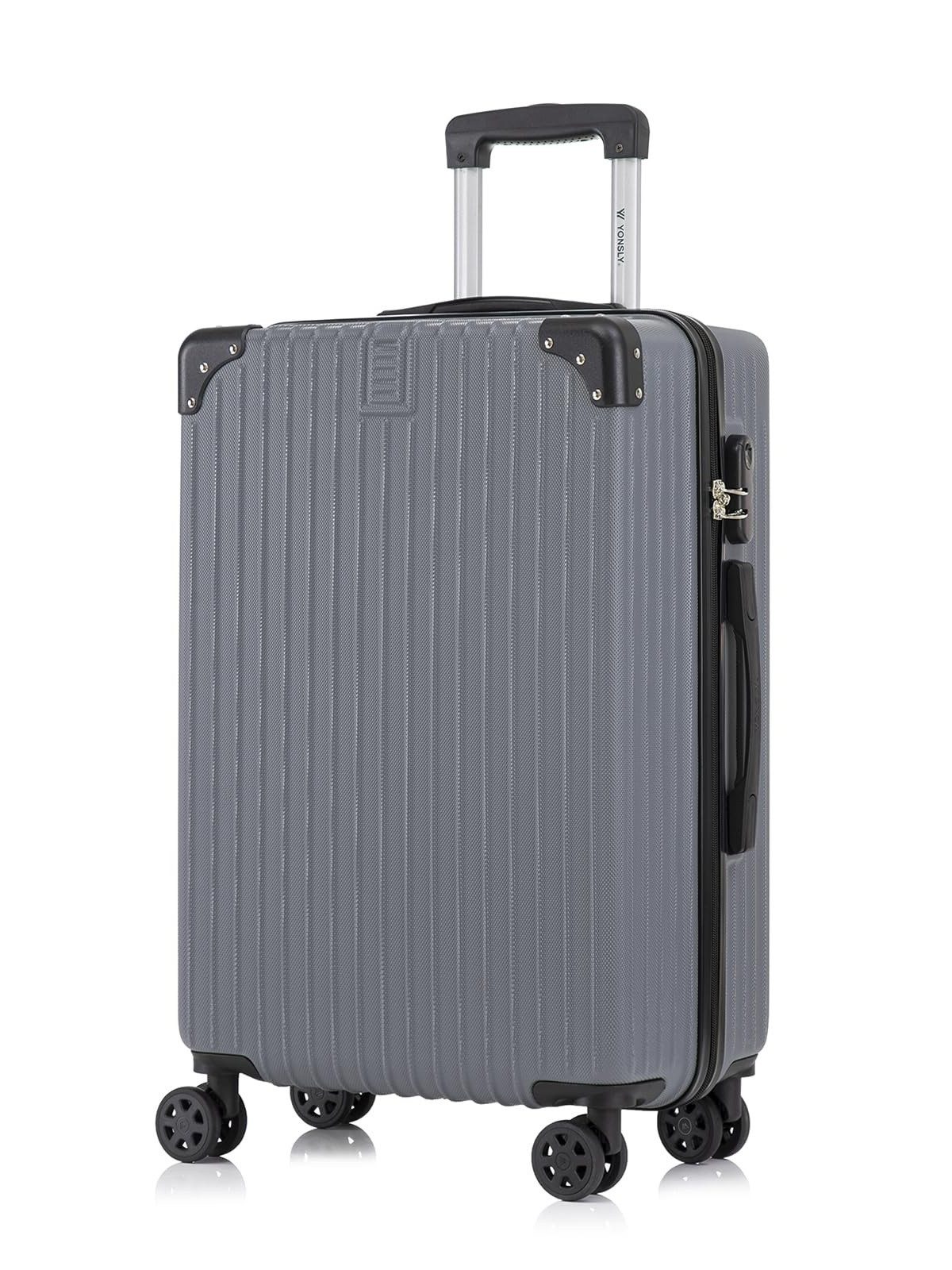 YONSLY Hartschalen-Trolley Reisekoffer ABS Hartschalen Trolley, Rollkoffer Handgepäck, 4 Rollen, Sicherheitsschloss, Weichem Gummigriff,56/66/76 cm, 45/69/99 L