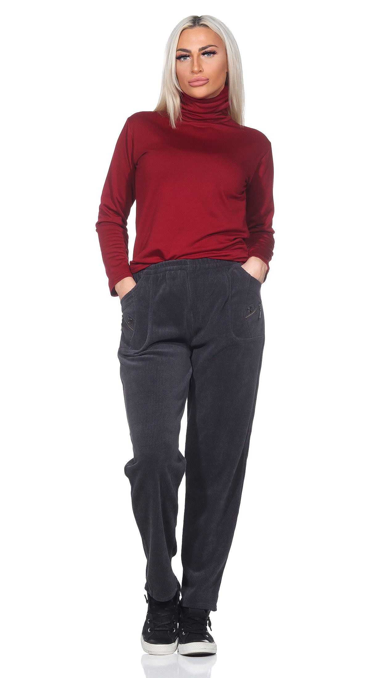 Cherry Berry Cordhose Damen Cordhose Kurzgröße günstig online kaufen