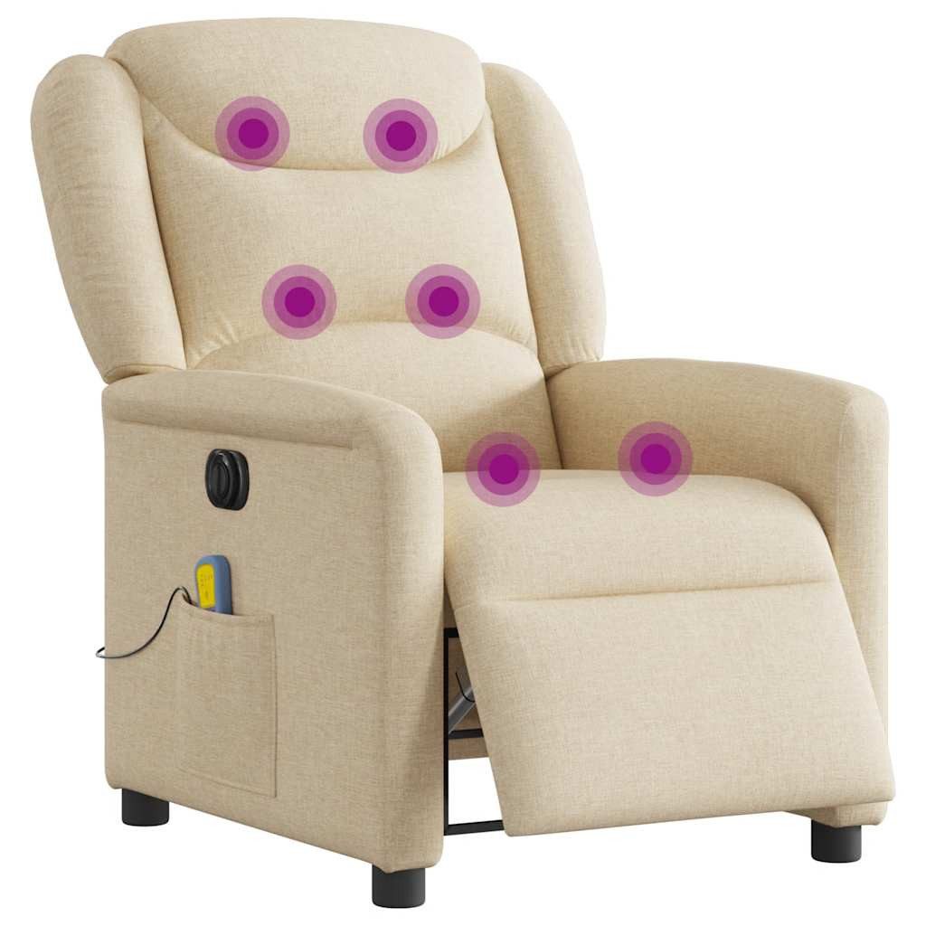 vidaXL Sessel Massagesessel Elektrisch Creme Stoff günstig online kaufen