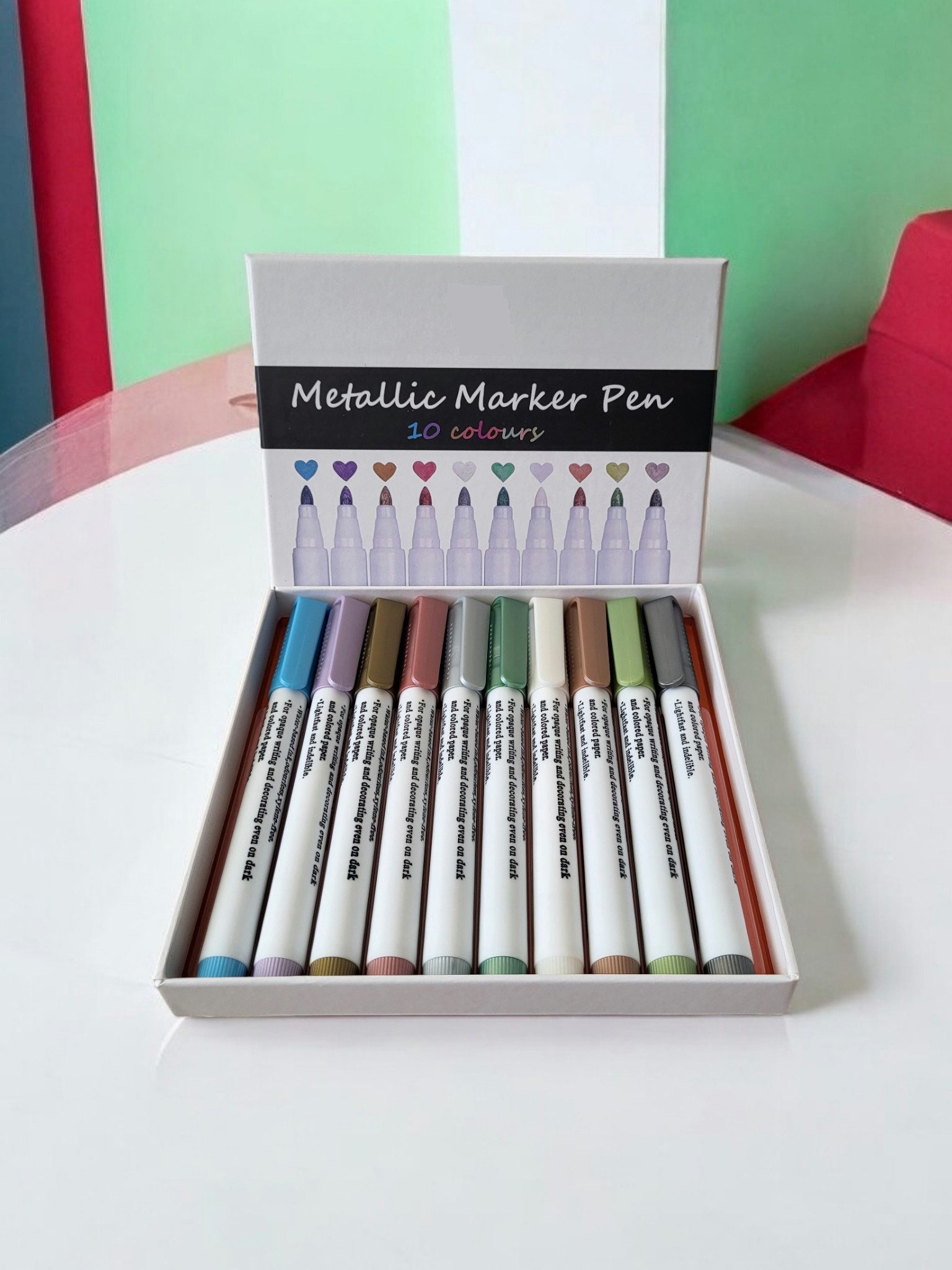 Preis-Shop24 Permanentmarker 10-teilige Metallic Marker Glitzerstifte