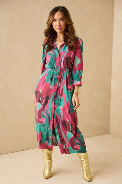 Myleene Klass Blusenkleid Myleene Klass Hemdkleid mit Marmor-Print (1-tlg)