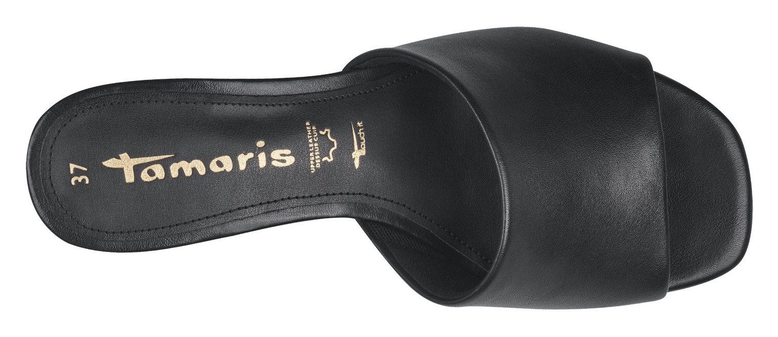 Tamaris Pantolette, Blockabsatz, Sommerschuh, Schlappen im schlichten Design. € 49,95