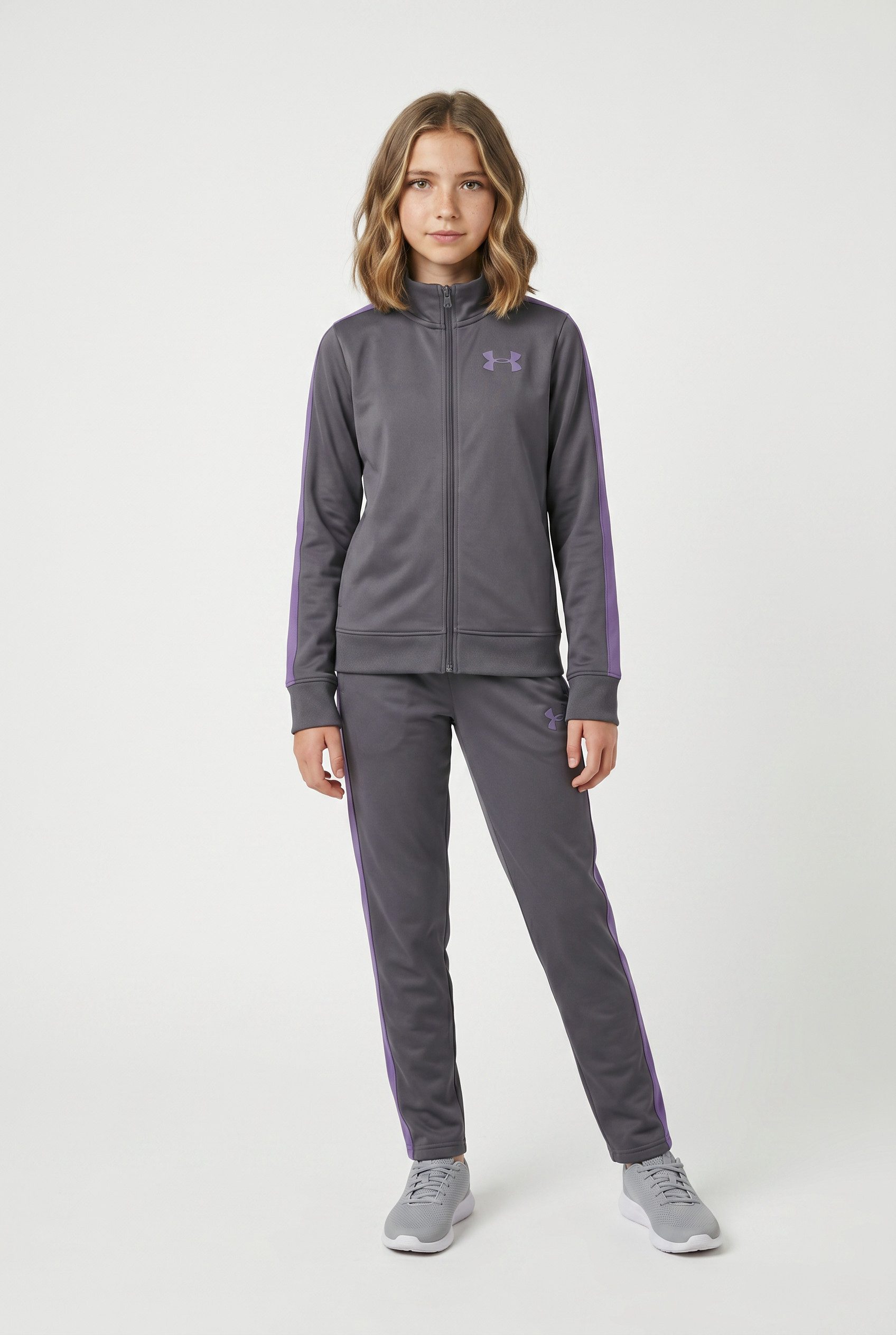 Under Armour® Trainingsanzug UA KNIT TRACK SUIT, schweißableitendes Material, superweiches Obermaterial aus Polyester