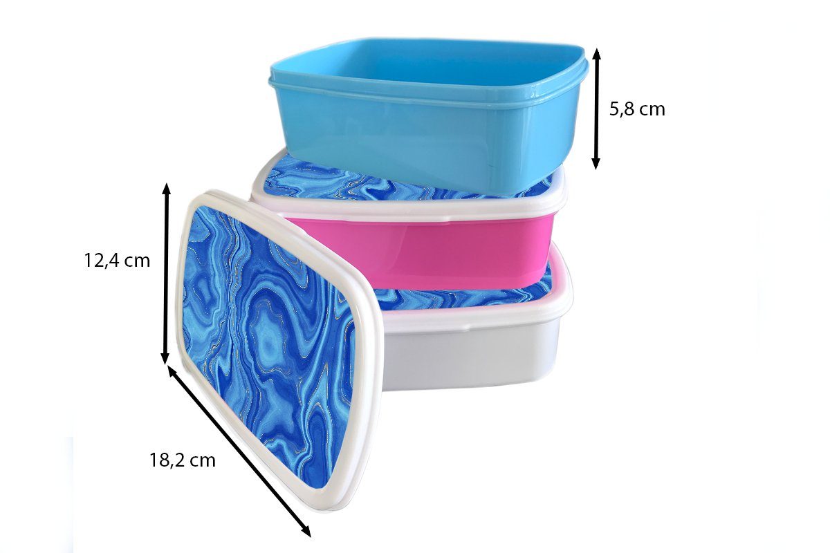 Lunchbox Brotdose - Snackbox, - Kinder, Marmor, Mädchen, Kunststoff Steine Achatgeode rosa Erwachsene, Blau MuchoWow Brotbox - für (2-tlg), Kunststoff,