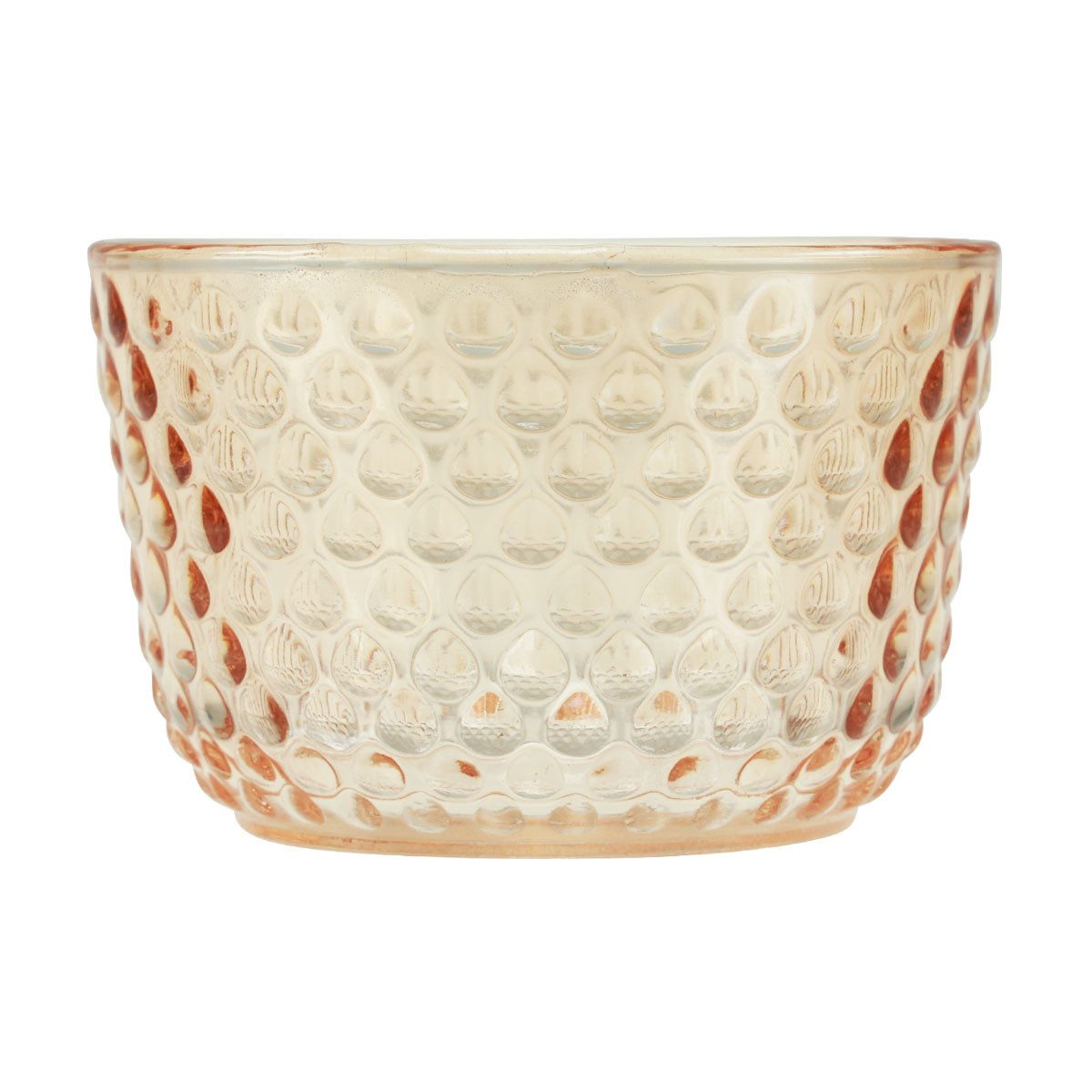 Florists Products Tischvase Teelichthalter Glas Windlicht Vintage Retro Orange Ø8cm H5cm, 4 Stück