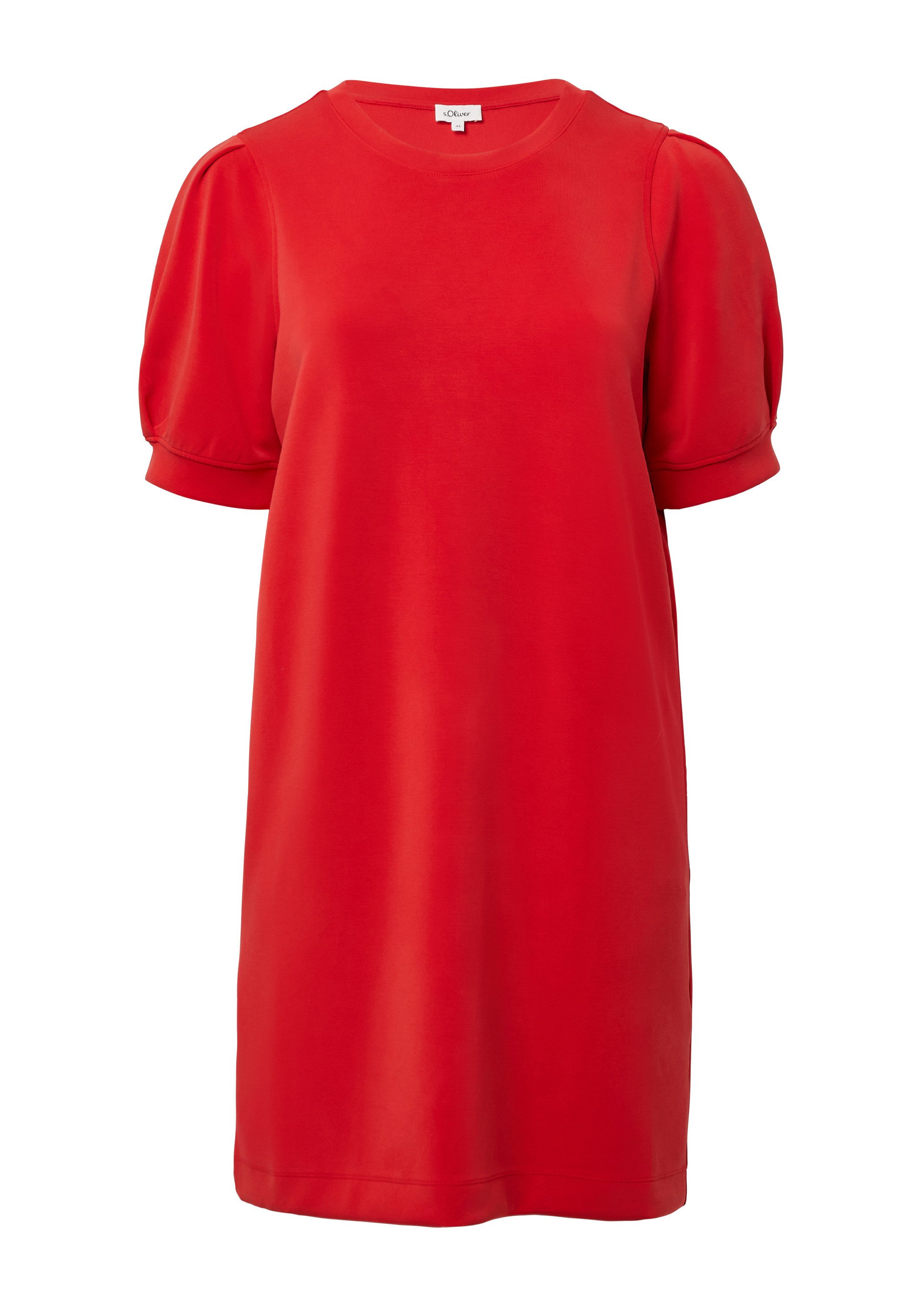 s.Oliver Minikleid Kleid Kurzes Scuba-Kleid mit Puffärmeln