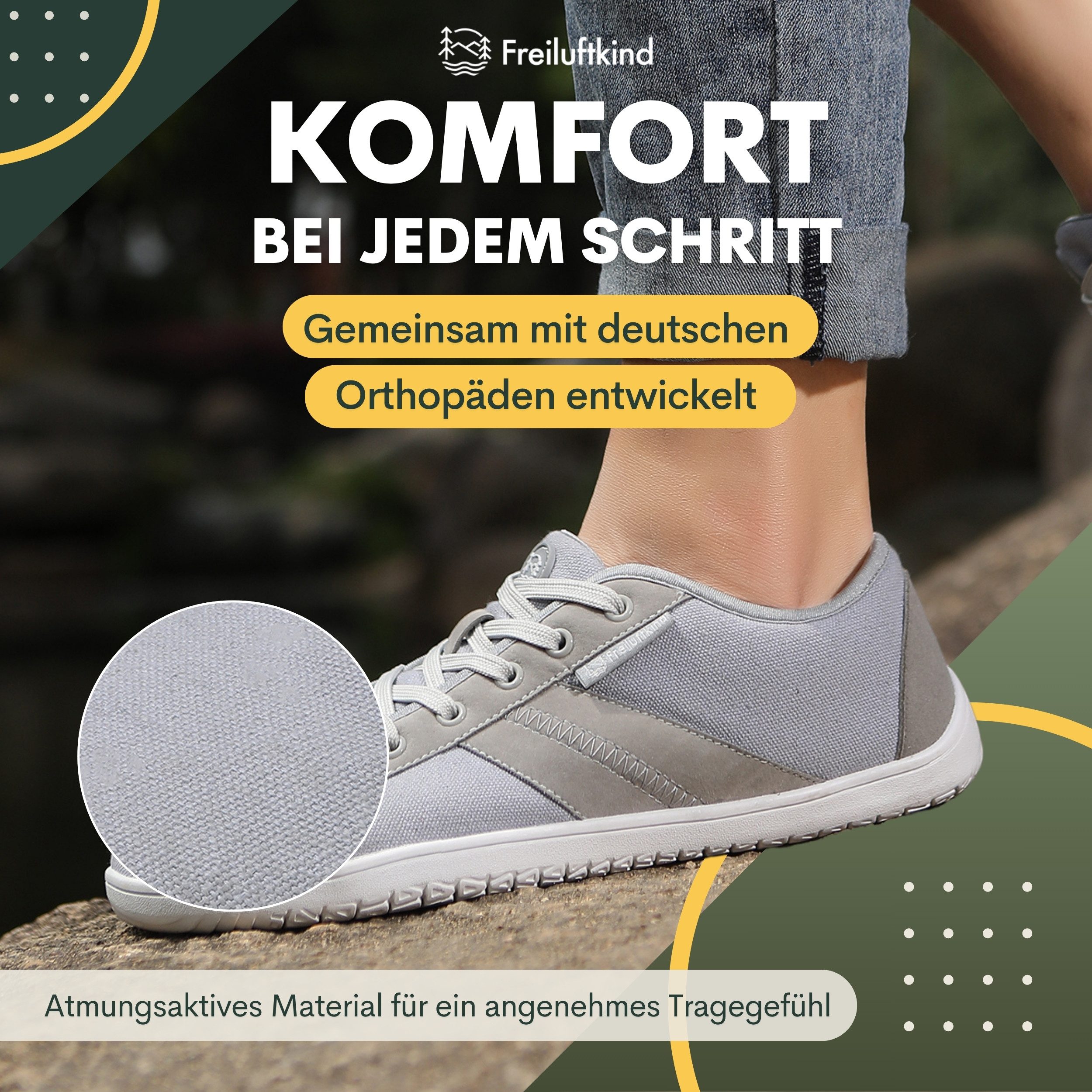 Freiluftkind Baker – gesunde Barfußschuhe Sneaker - Entlasten Füße & Gelenk günstig online kaufen