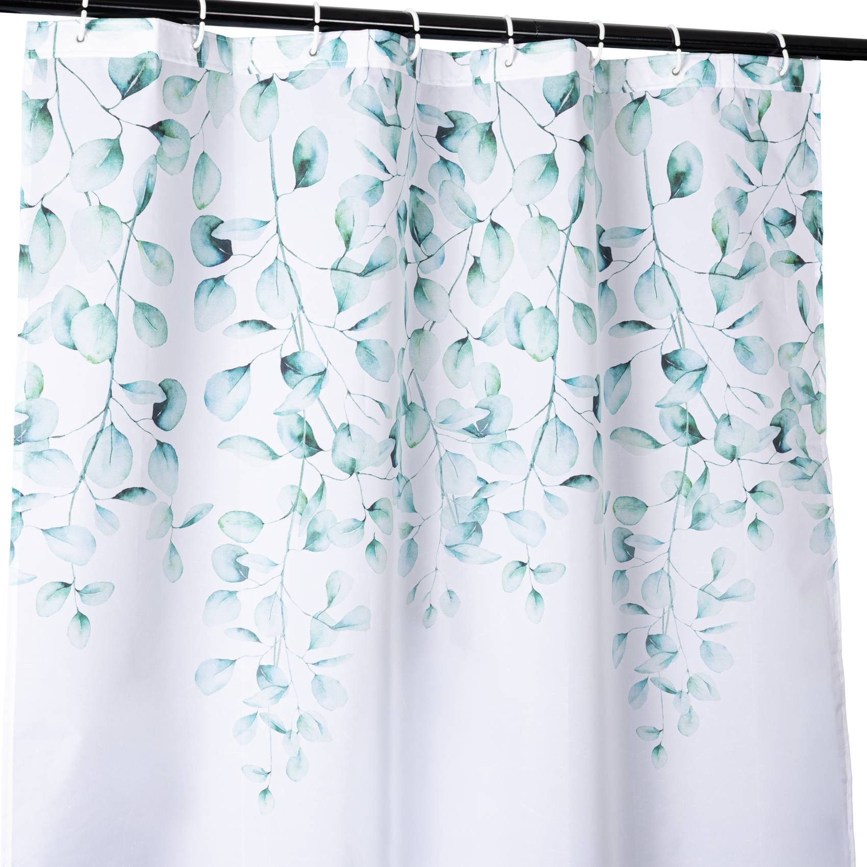 ANRO Duschvorhang FASTY Blätter Anti-Schimmel Polyester Badezimmervorhang Bad-Stoff Breite 120 cm (Packung, 1-tlg., Duschvorhang inkl. Aufhängeringe), robuster Vorhang für Stangenaufhängung 120x200cm Blätter Aquarell Grün