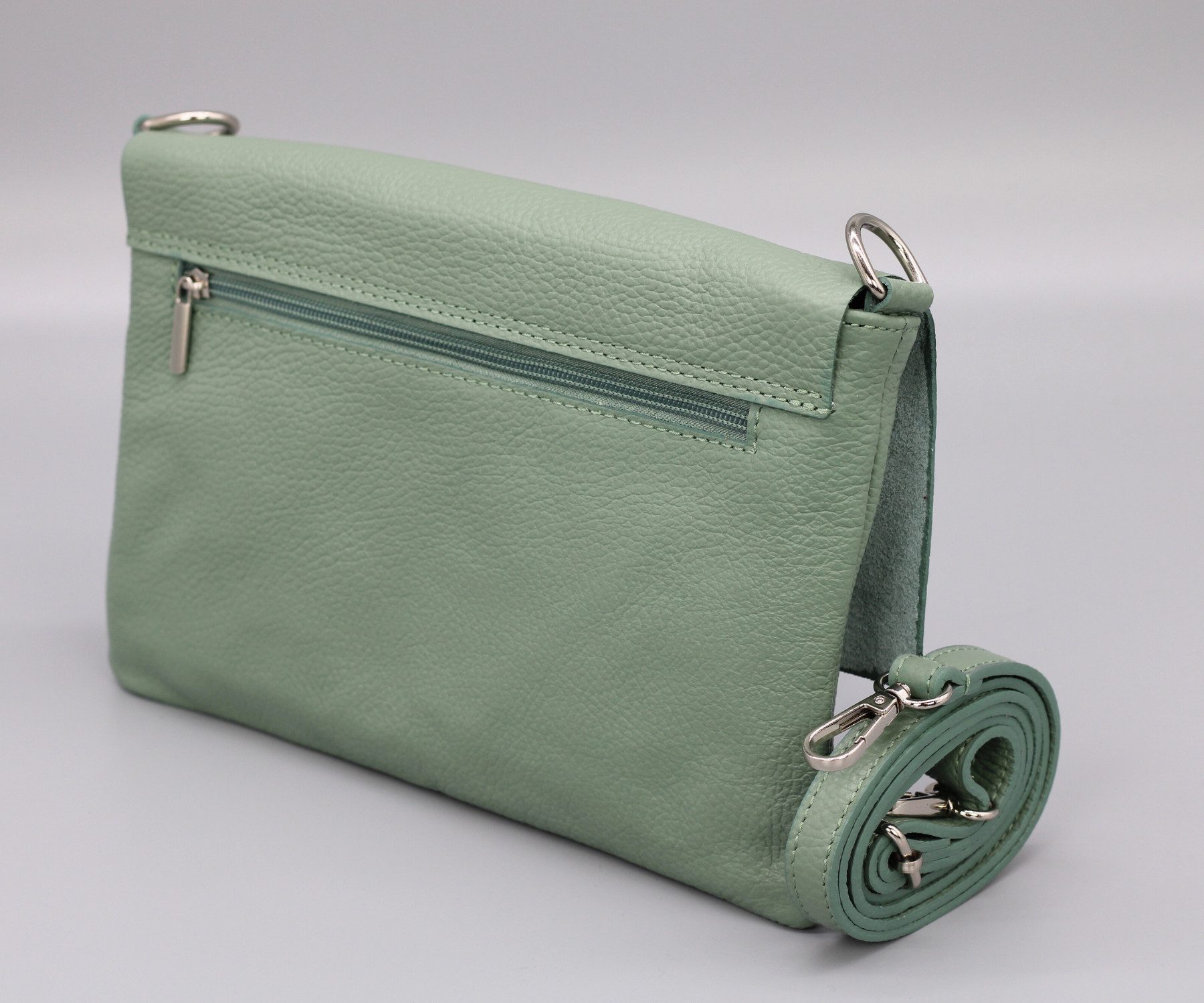 Adel Bags Schultertasche CALI Schlanke Tasche mit 3 Fächer, Slim Crossbody Bag Echtes Leder