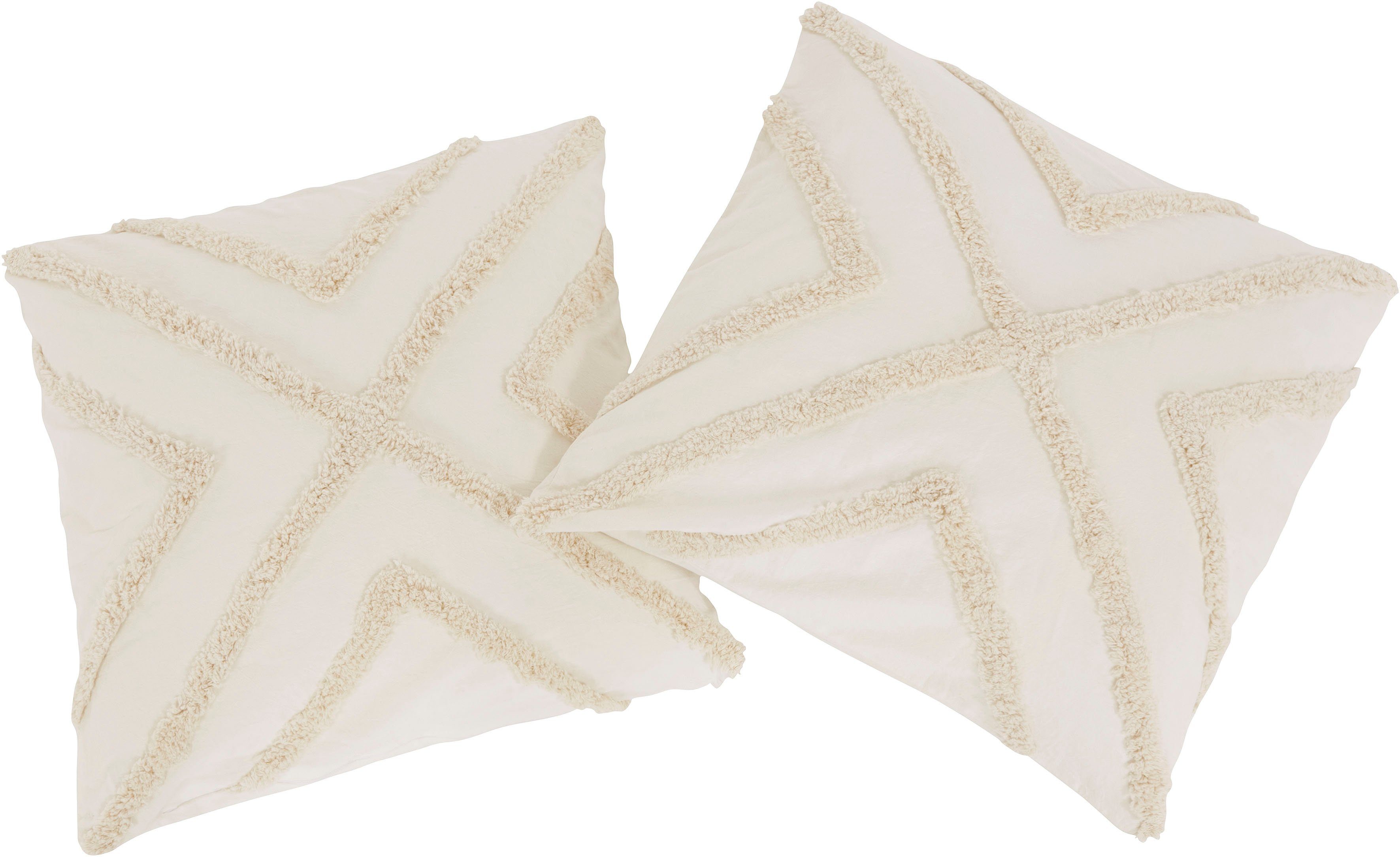 LeGer Home by Lena Gercke Dekokissen Sidonie, 2-er Set, Hoch-Tief Design, Kissenhüllen ohne Füllung, zwei Größen. Reduzierter Preis € 16,98. Unverbindliche Preisempfehlung € 32,99