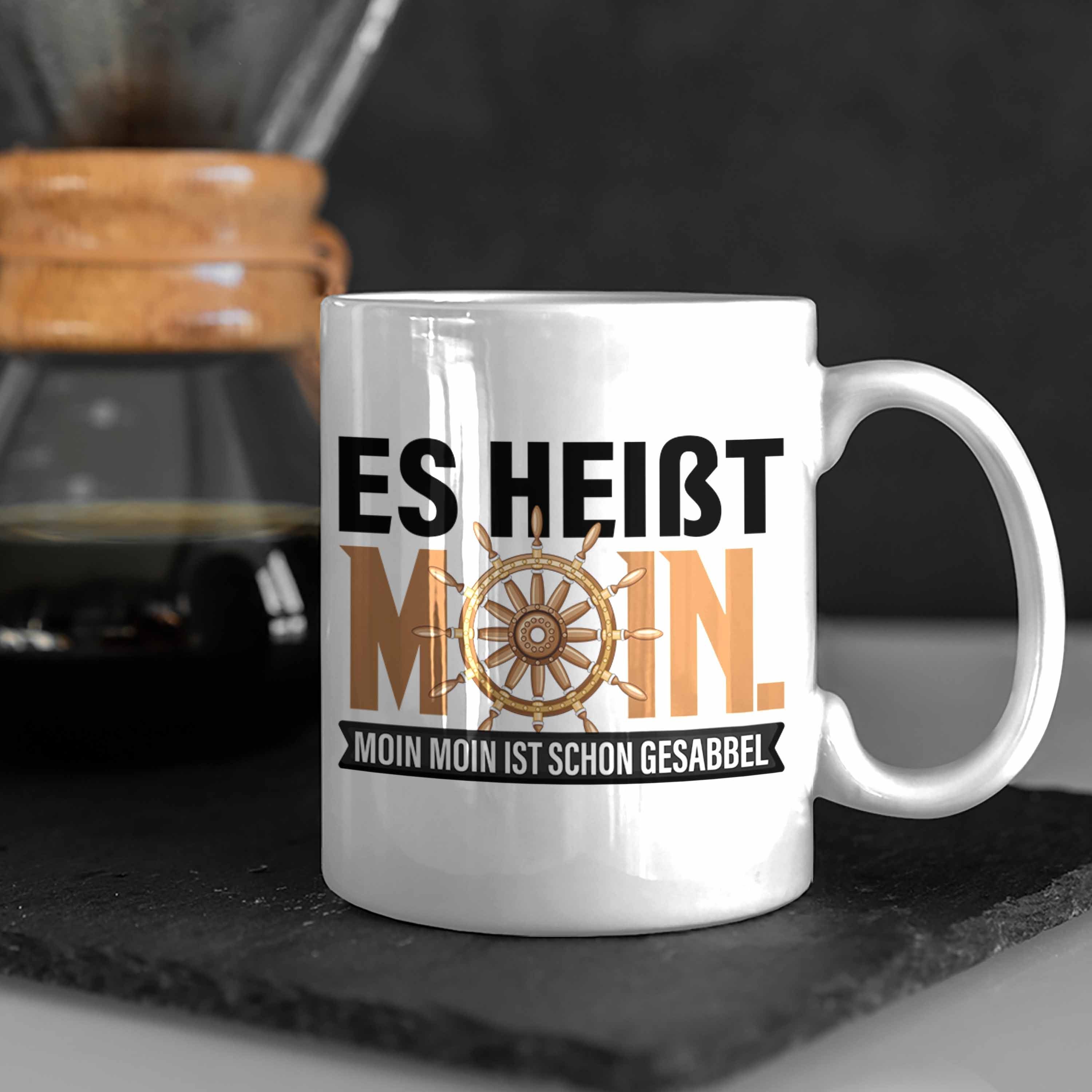 Tasse Gesabbel Moin Trendation Tasse Norddeutsche Weiss Moin Moin für Geschenk Hamburg