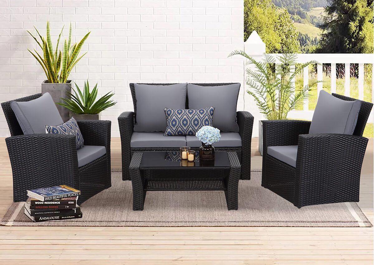 MeXo Gartenlounge-Set SGS zertifiziert, Balkonmöbel Set günstig online kaufen