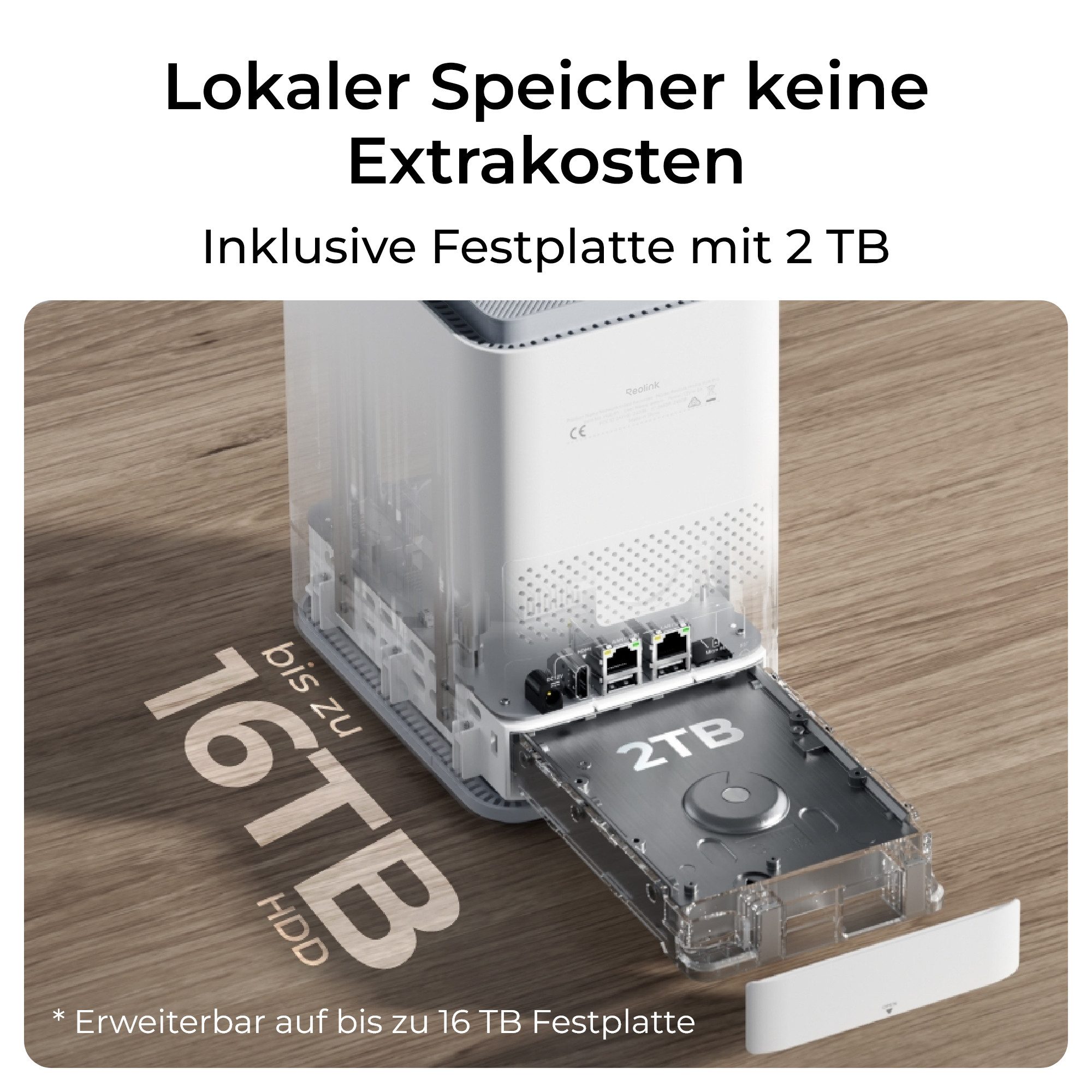 Reolink Überwachungskamera Zubehör Home Hub Pro (Innenbereich, Wi-Fi 6-fähig, Eingebaute 2TB HDD, Unterstützt 24 Reolink Kameras) – Bild 2 von 5