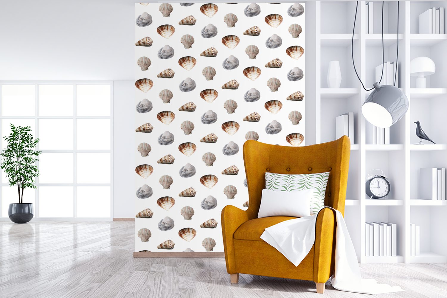 MuchoWow Fototapete Schale - Wohnzimmer, für Wandtapete Muster, Montagefertig (3 Matt, bedruckt, Vinyl Tapete - Farbe St)