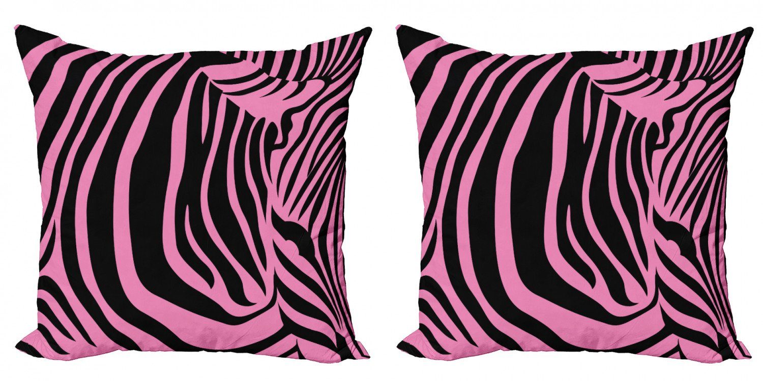 Zebra Modern Doppelseitiger Accent Stück), (2 Digitaldruck, Kissenbezüge Punk Abakuhaus Tribal rosa