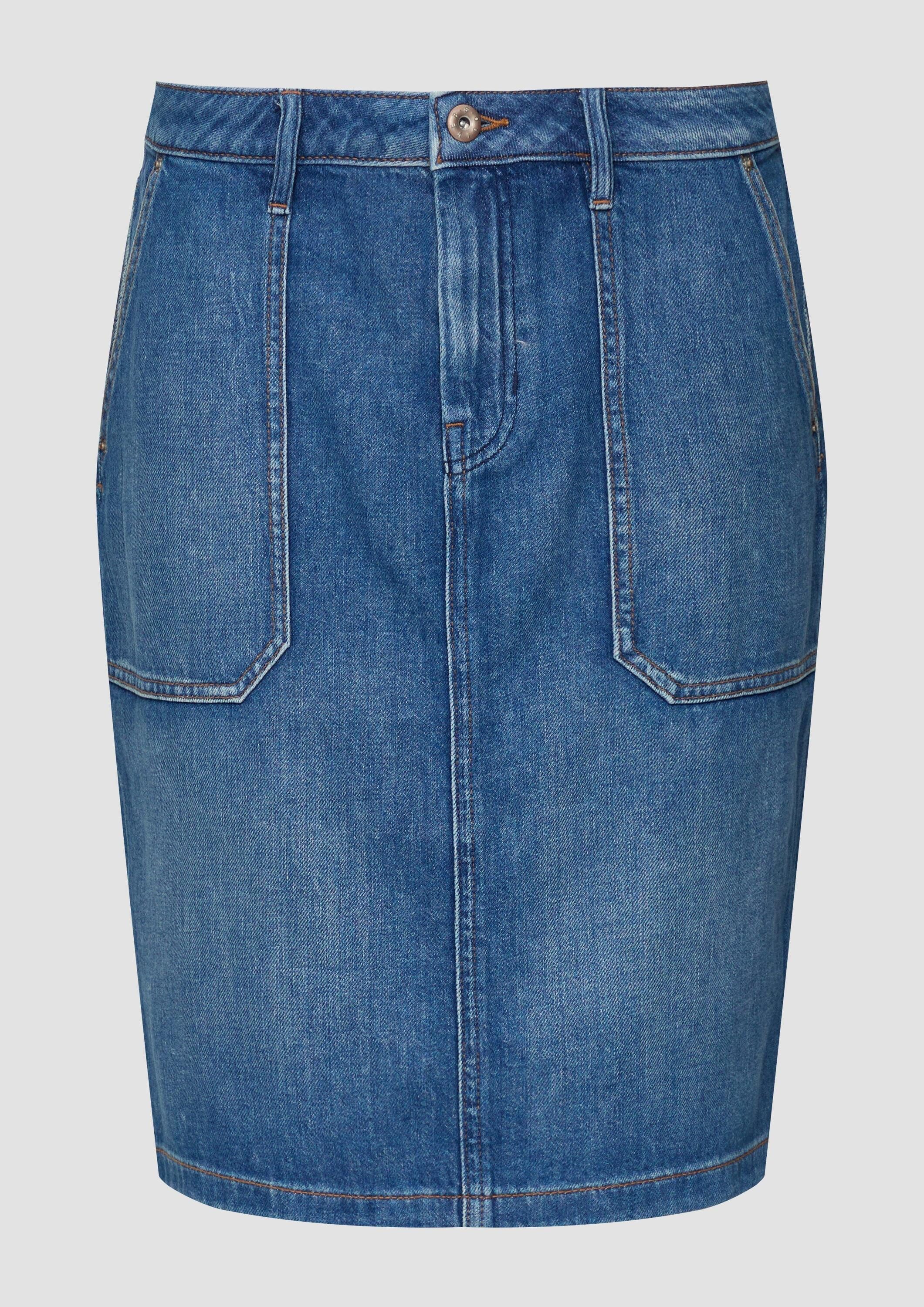 s.Oliver Minirock Rock Kurzer Jeansrock mit aufgesetzten Taschen