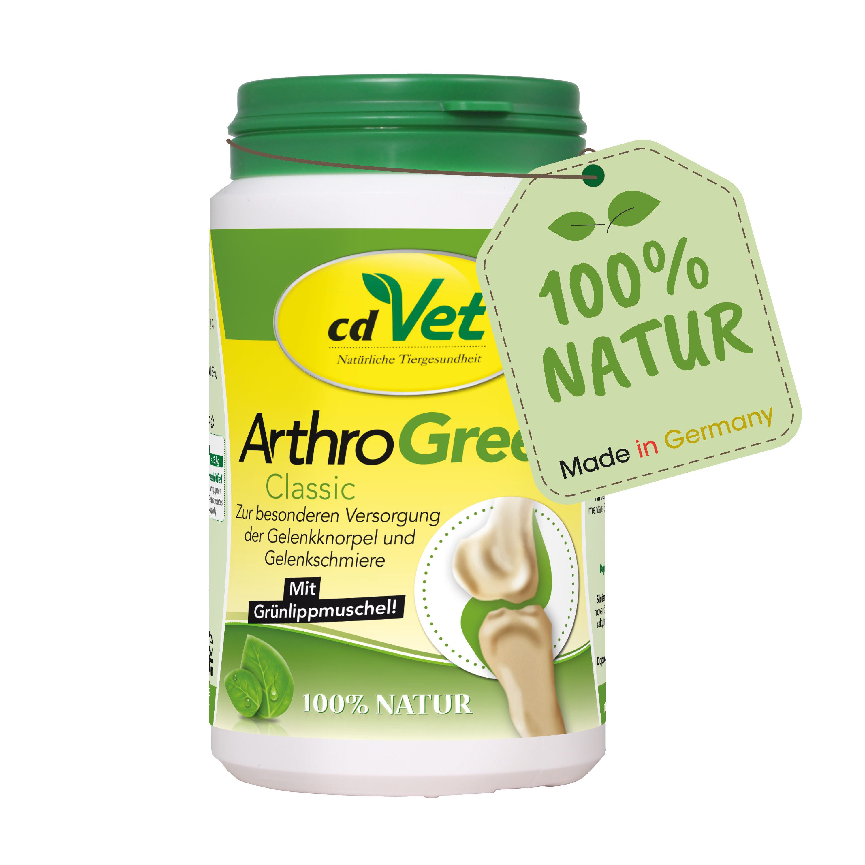 cdVet ArthroGreen Classic, Ergänzungsfutter für: Katzen, Hunde, mit 30% neuseeländischer grünlippiger Zuchtmuschel