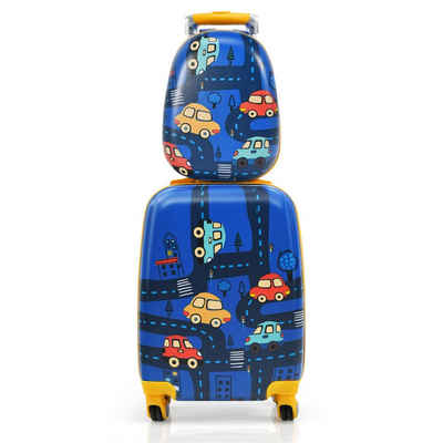 COSTWAY Kinderkoffer »Kinder Kofferset, Handgepäck, Reisegepäck«, 2tlg Kinderkoffer + Rucksack