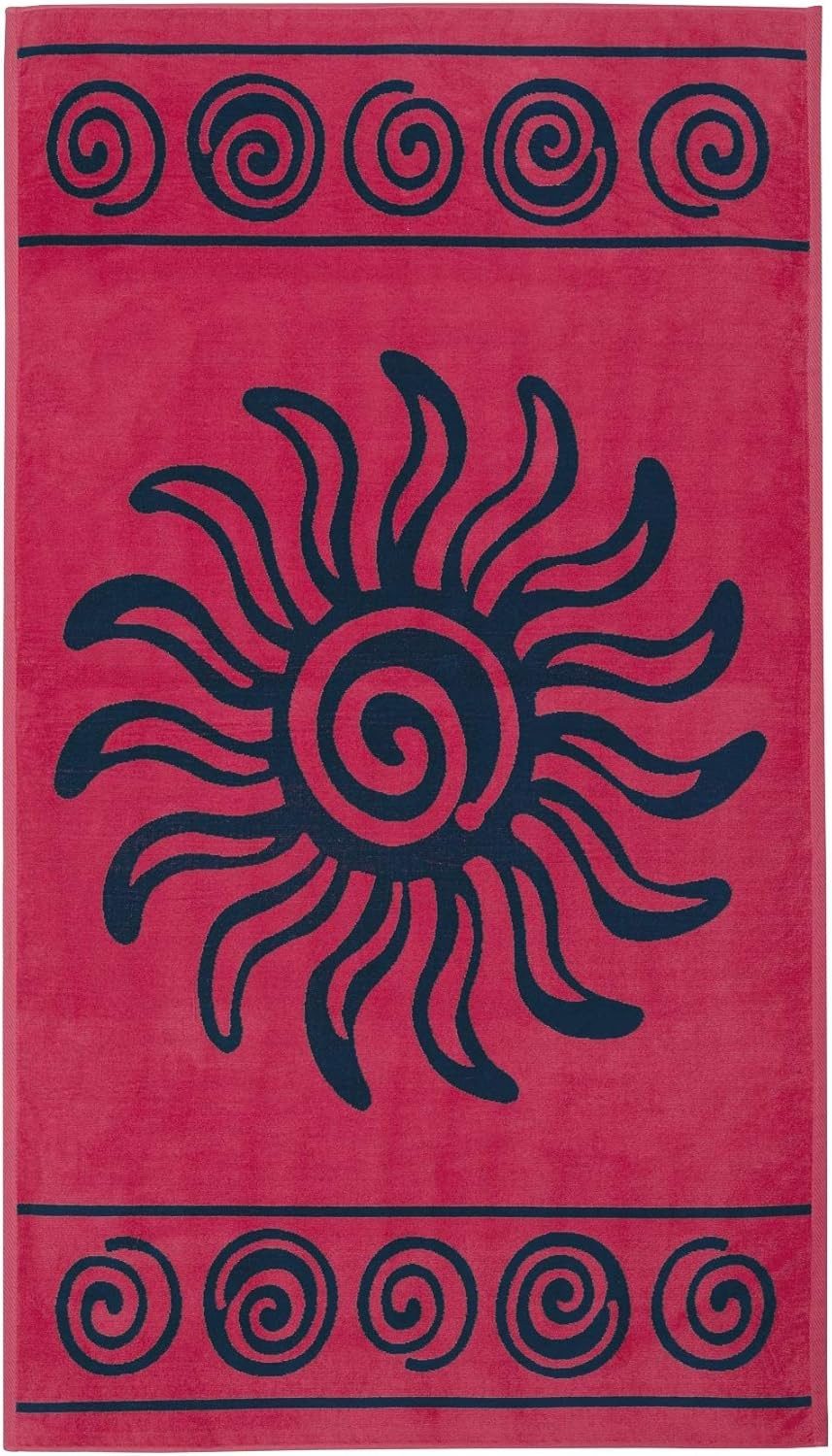 Delindo Lifestyle Strandtuch Tropical SUN, XXL Strandlaken aus 100% ägyptischer Baumwolle, Velours (1-St), Jacquard-gewebtes Motiv