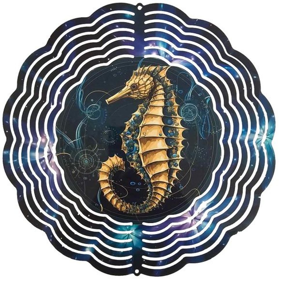 Ladreas Windspiel Edelstahl 3D Windspiel Windspinner 20cm Seepferdchen Fantasy WI76