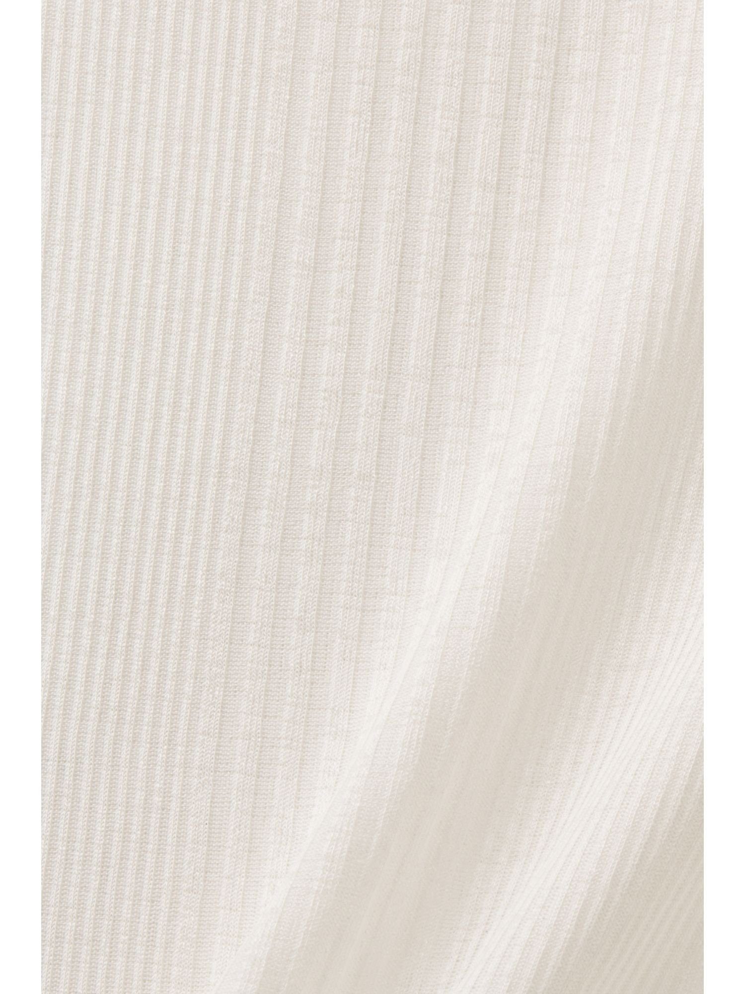 Esprit Langarmshirt (1-tlg) Ripptop OFF WHITE Transparentes