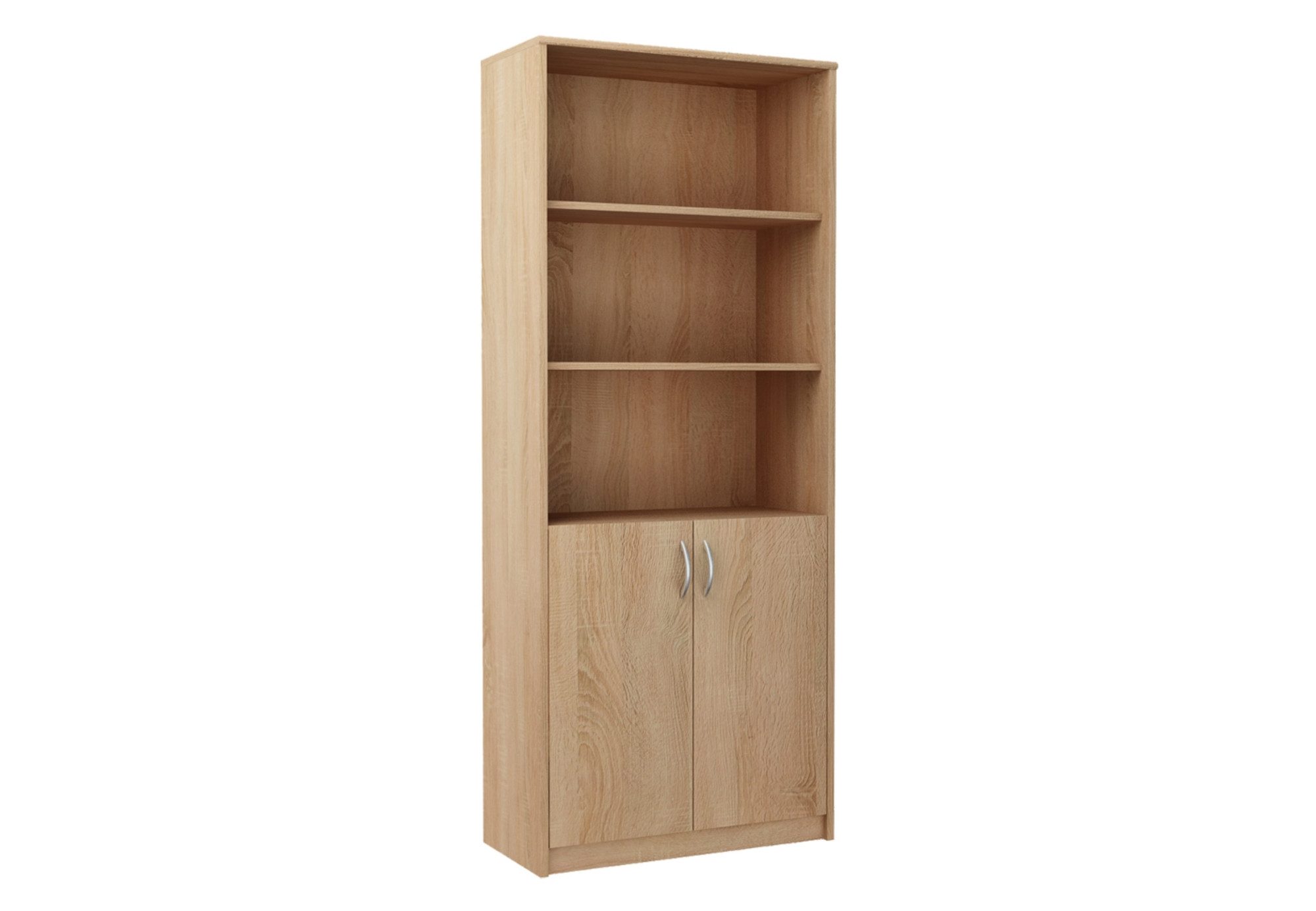 Home Collective Bücherregal mit 5 Ebenen und 2 Türen Mehrzweckschrank Haushaltsschrank, strapazierfähige Laminatplatte, 16 mm dick, mit 4 Einlegeböden, ideal für Schlafzimmer, Wohnzimmer, Flur sonoma