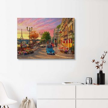 Posterlounge Holzbild Dominic Davison, Sonnenuntergang an der Seine, Wohnzimmer Illustration