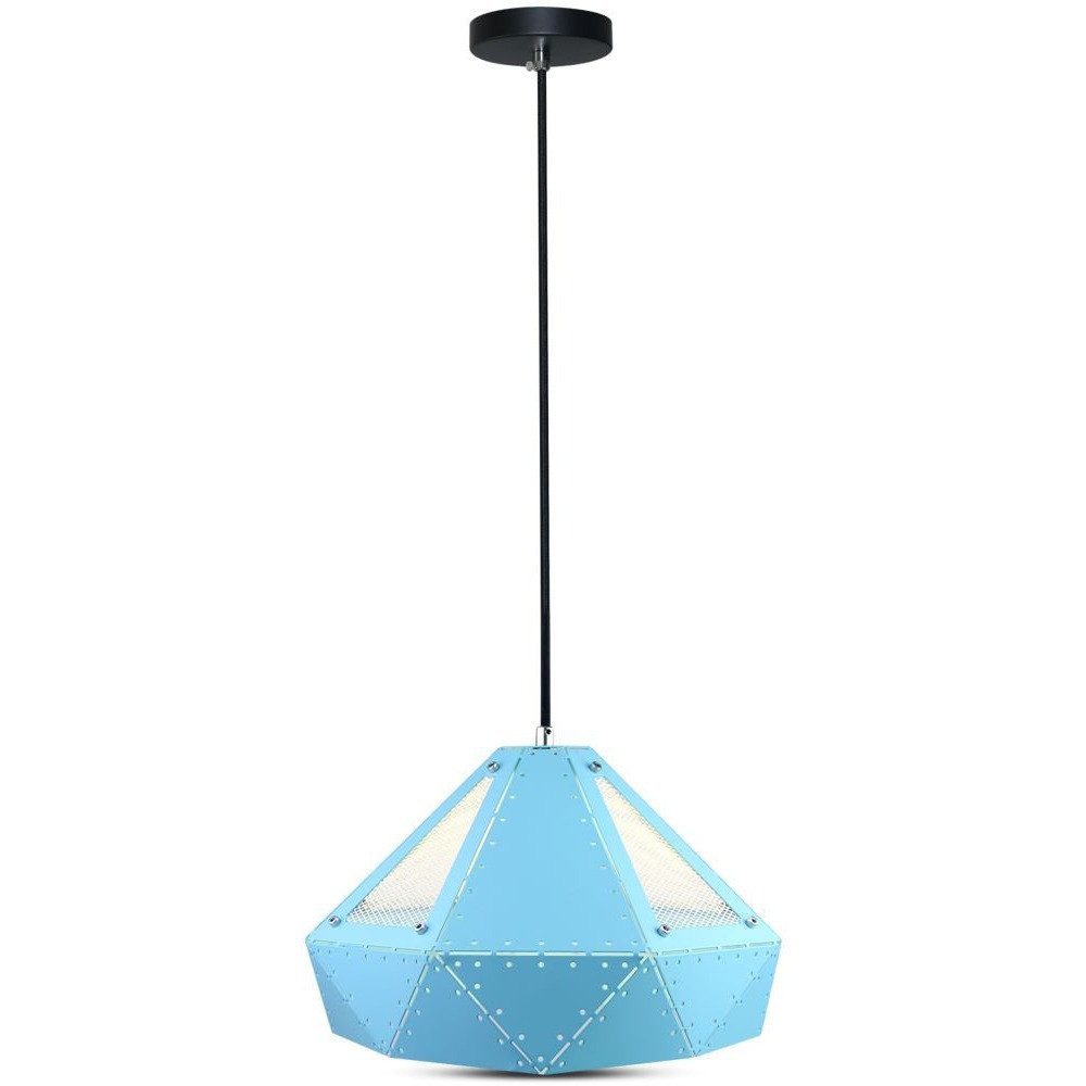 V-TAC Pendelleuchte, Leuchtmittel nicht inklusive, Hängelampe Pendelleuchte Blau Kristalloptik 1 Flammig Esstischlampe