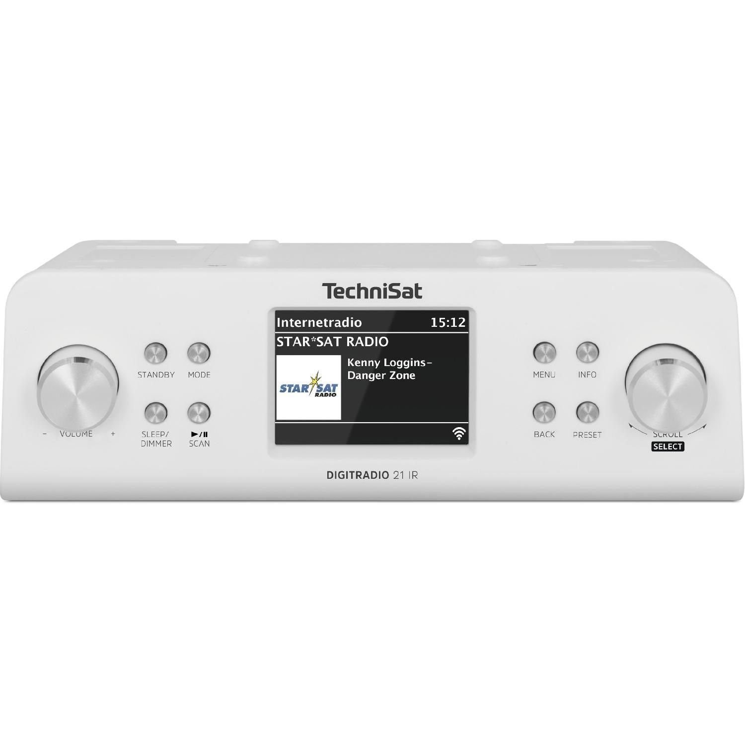 TechniSat DIGITRADIO Bluetooth Digitalradio (DAB) 2,8" 21 (Bluetooth, UKW-Radio, weiß DAB+ TFT) IR TFT-Farbdisplay DAB+ Digitalradio, Digitalradio