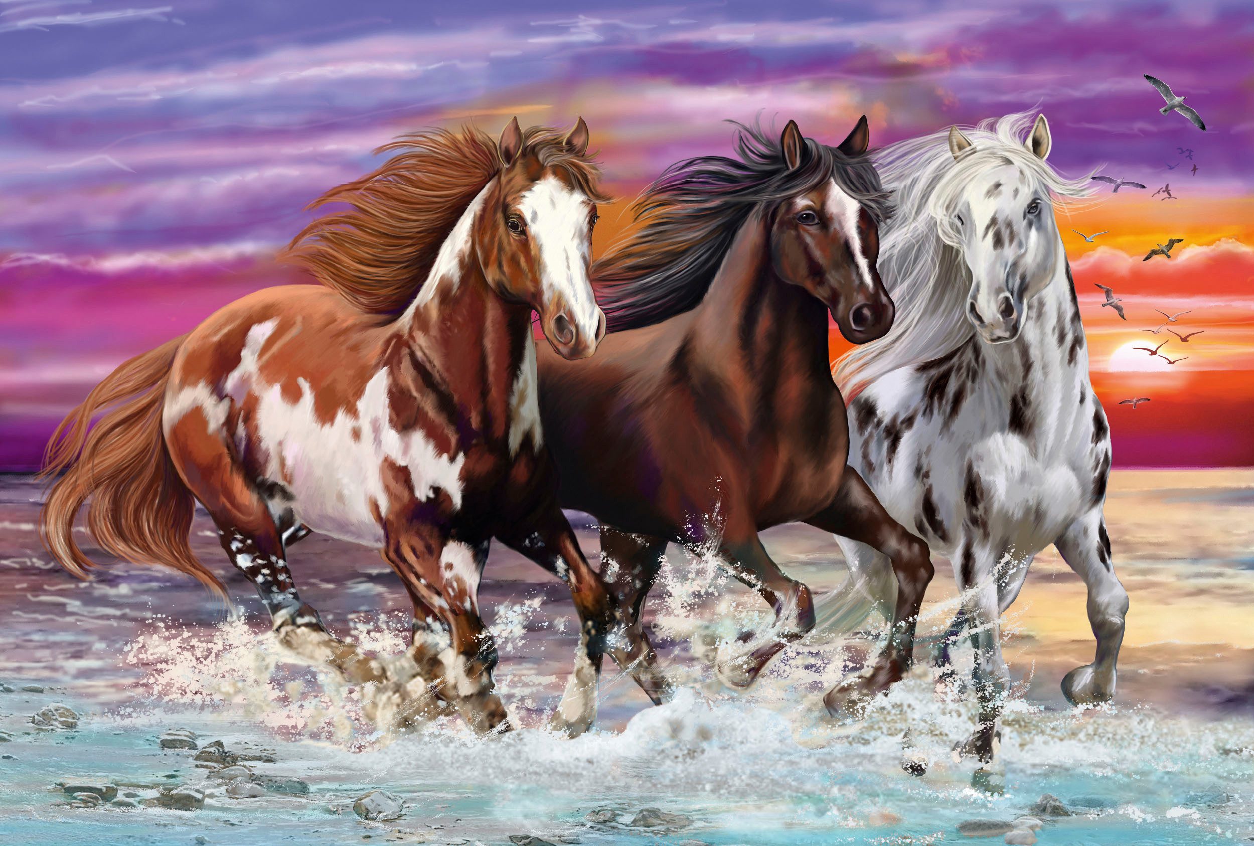 Schmidt Spiele Puzzle Wildes Pferde-Trio, 200 günstig online kaufen