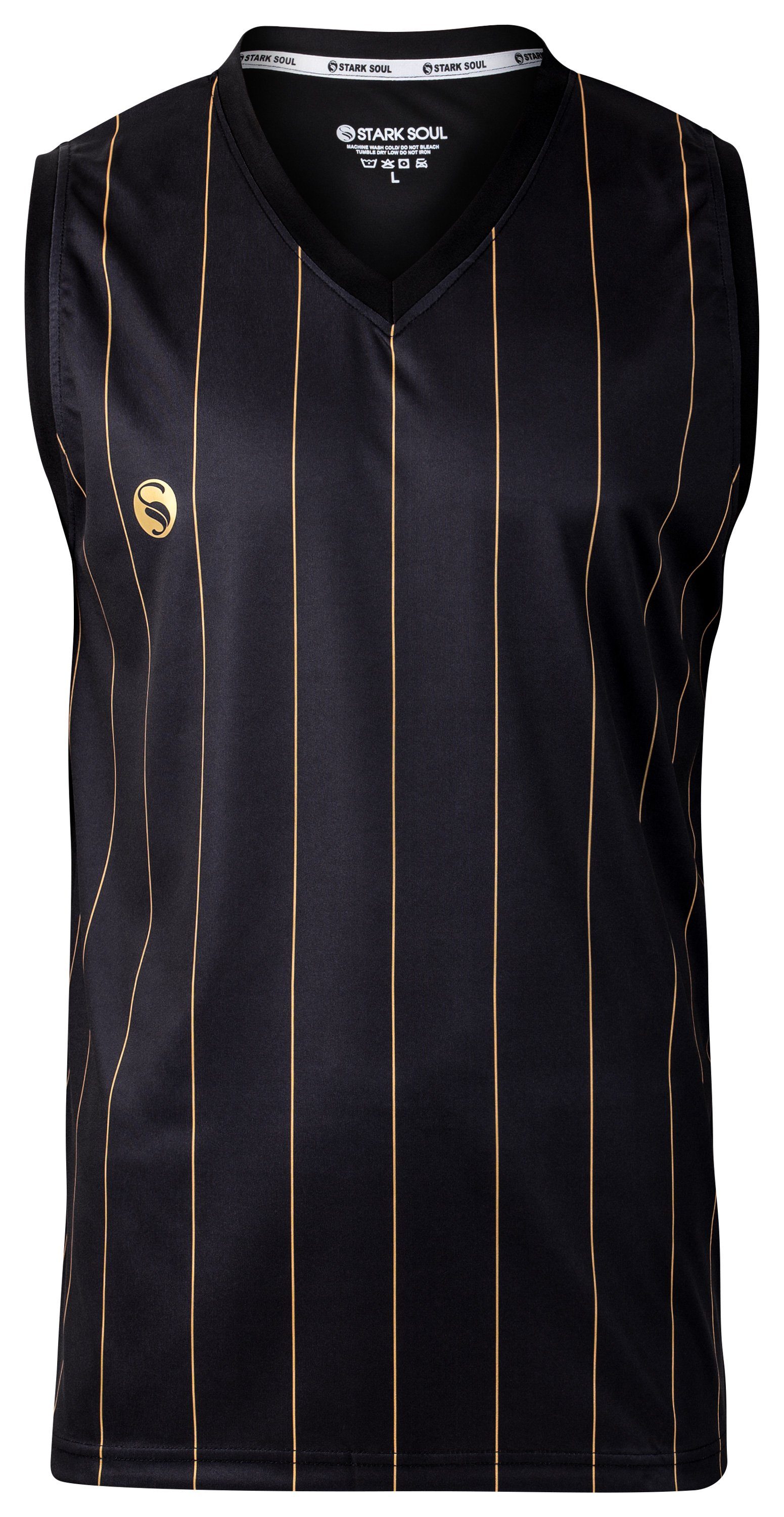 Trainingsshirt Ärmelloses Sport T-Shirt "Pinstripes" mit V-Ausschnitt