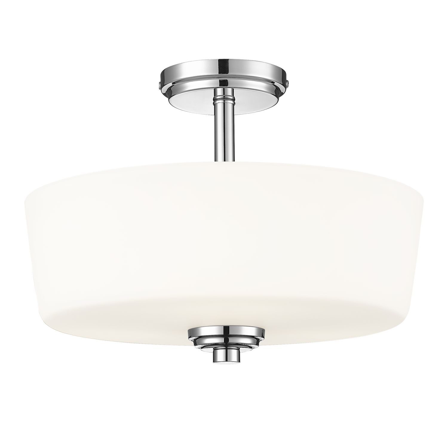 Licht-Erlebnisse Deckenleuchte KALMAR, ohne Leuchtmittel, Glasschirm rund D: 37 cm H: 27 cm Chrom Weiß E27 3-flammig