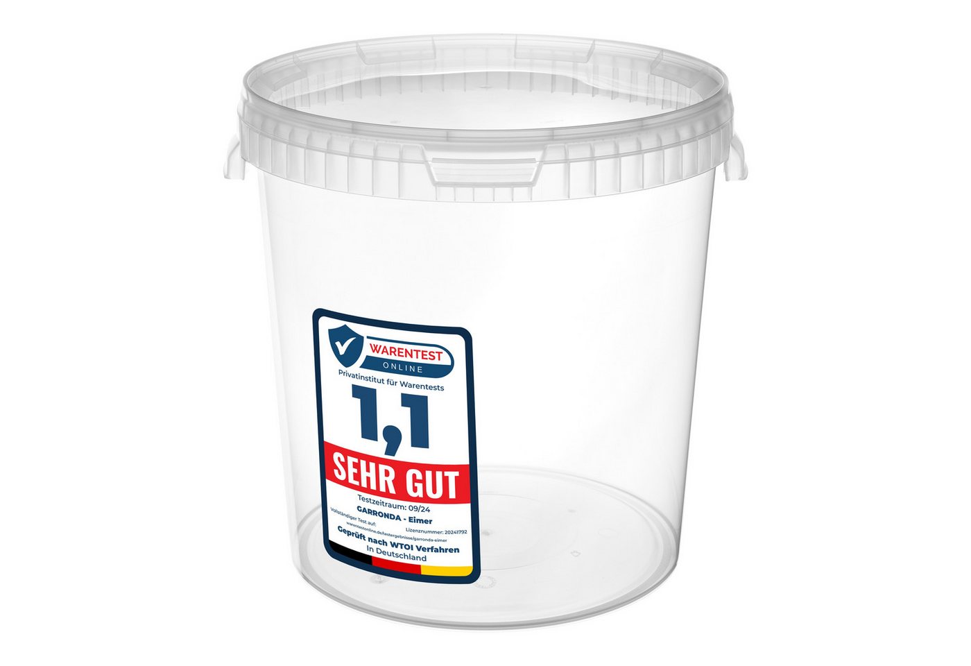 Thumbnail - Garronda Putzeimer Eimer mit Deckel Transparent GD-0072, (100-tlg., Set), für Lebensmittel und Chemikalien