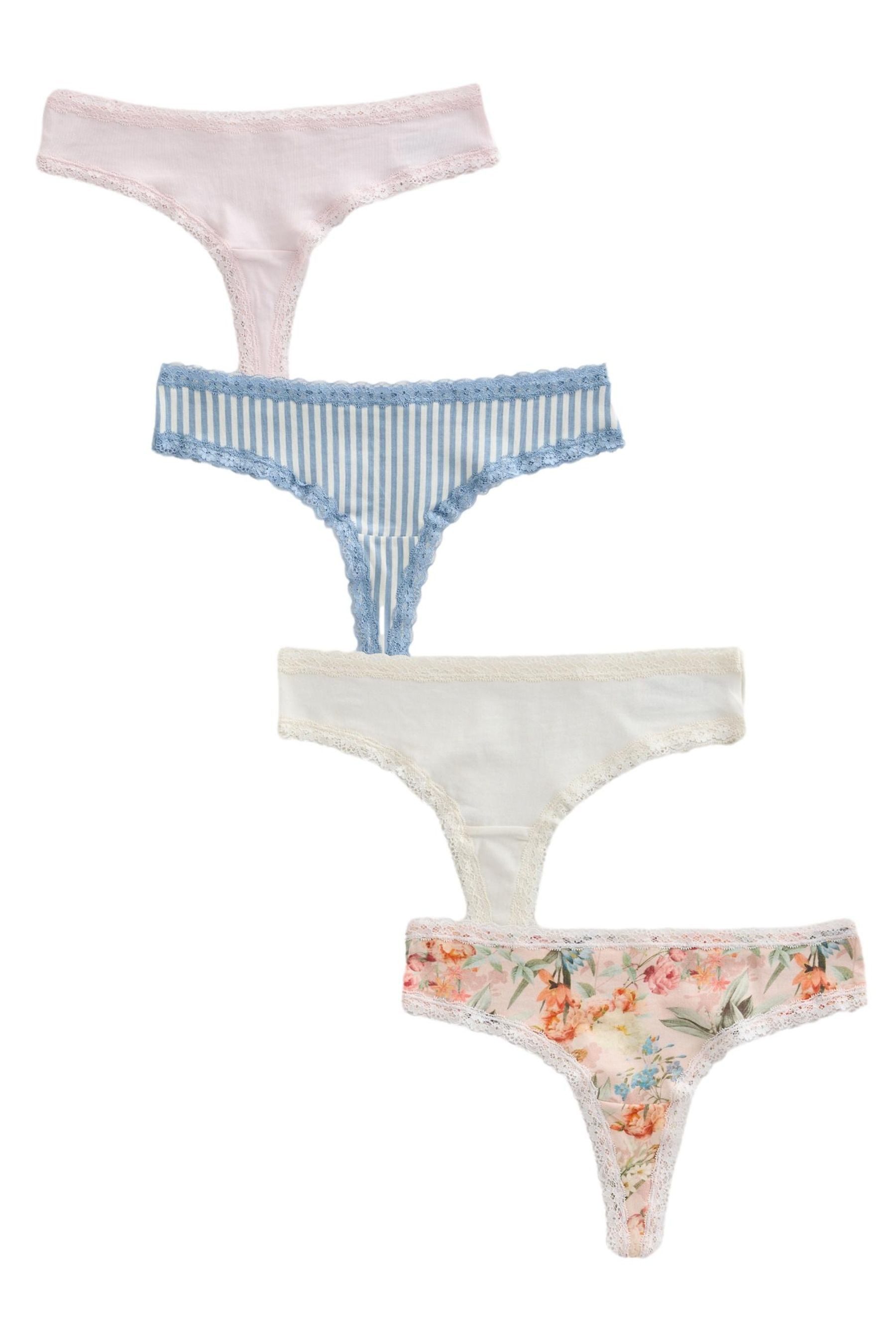 Next String Spitzenslips im 4er-Pack, Tanga (4-St)