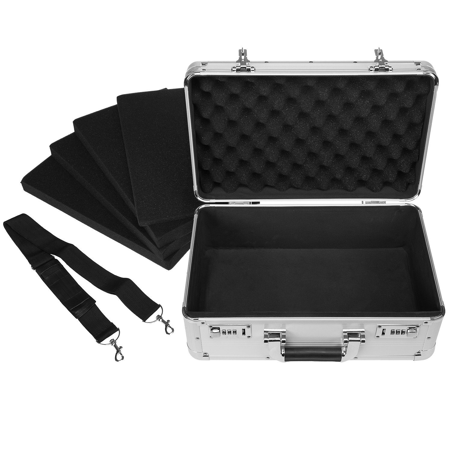 anndora Koffer Alu Fotokoffer Businesskoffer, mit Moosgummi ausgekleidet - variable Trennwandeinsätze