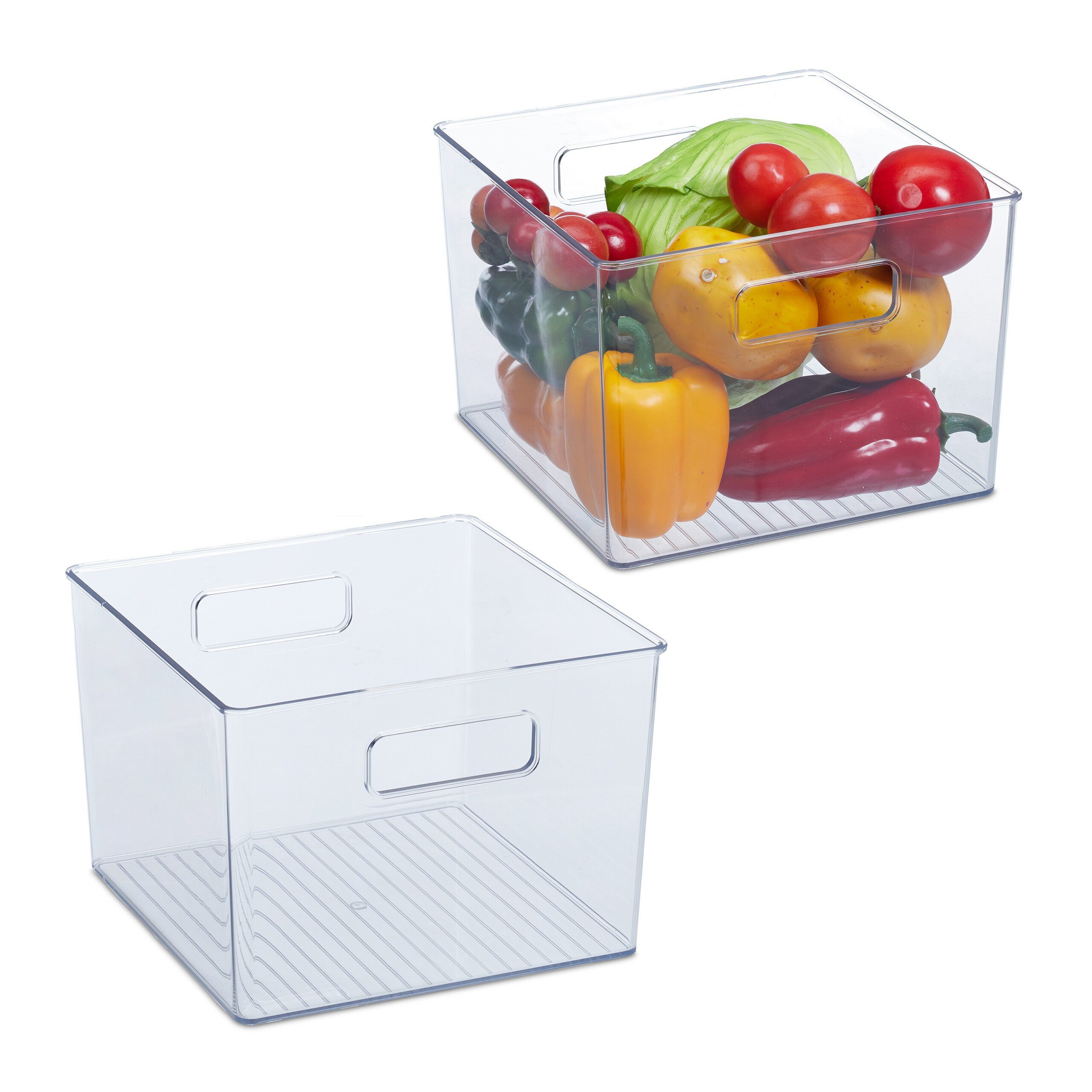 Frischhaltedose 2 x Kühlschrank Organizer mit Griffen