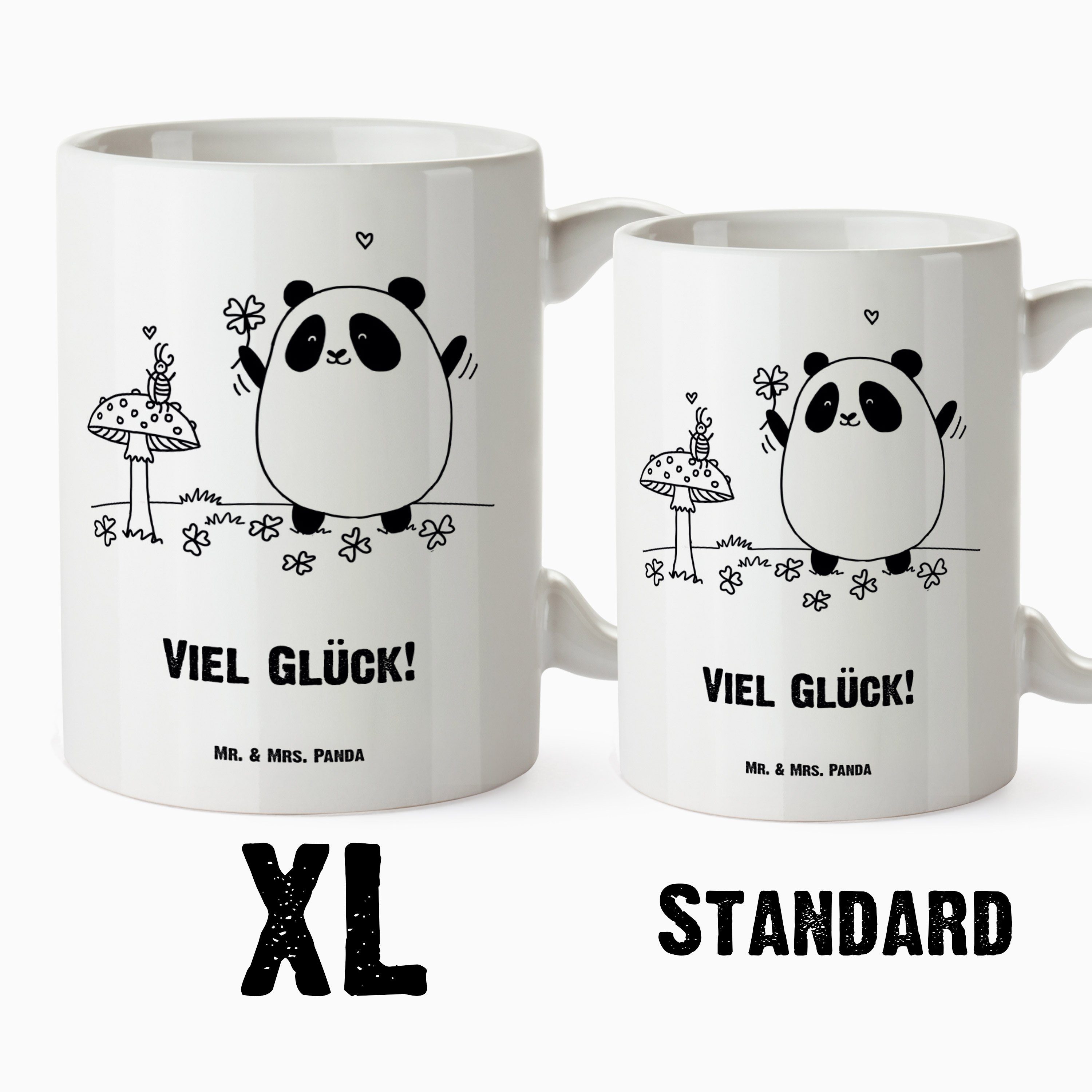 Weiß - Keramik Easy XL - & Tasse Mr. Tasse XL, Viel Geschenk, Glück Peasy Tasse, Große XL & Panda Tasse, Mrs.