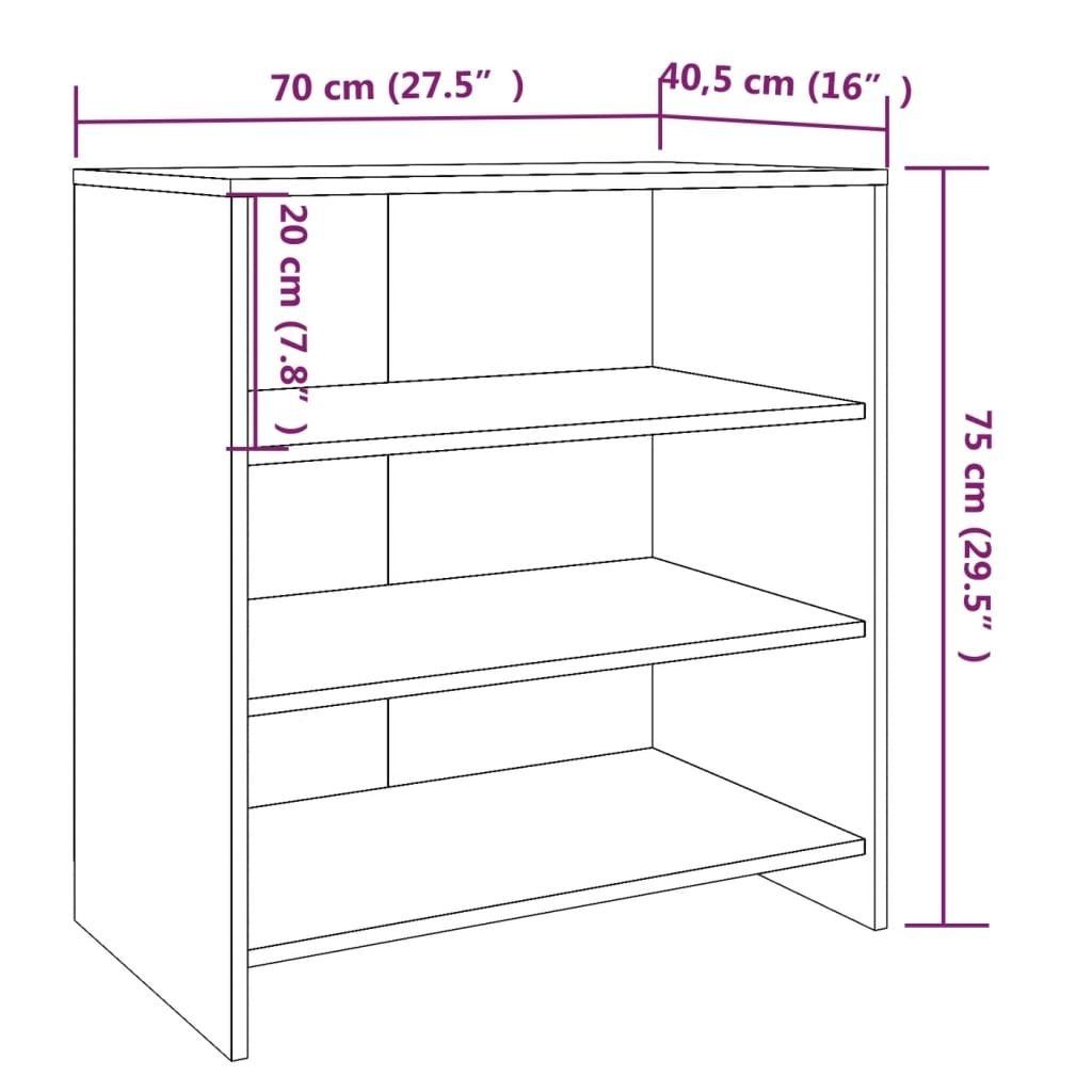 70x40,5x75 cm, in Regal 3013230, Sonoma möbelando Grau LxBxH: