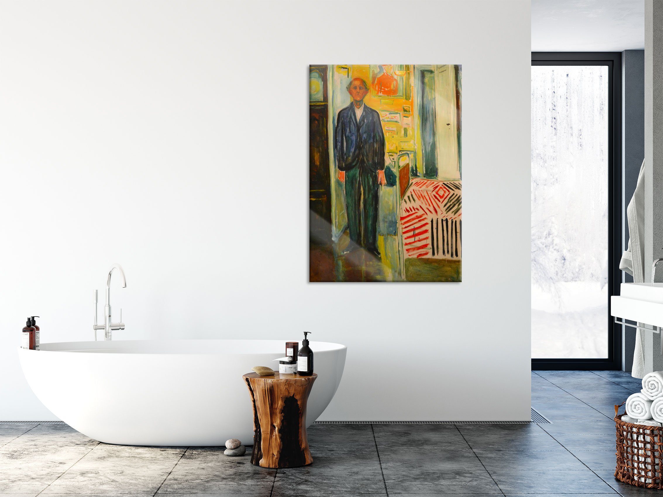 Pixxprint Glasbild Camille Pissarro - Le champ de chou Pontoise, Camille Pissarro - Le champ de chou Pontoise (1 St), Glasbild aus Echtglas, inkl. Aufhängungen und Abstandshalter